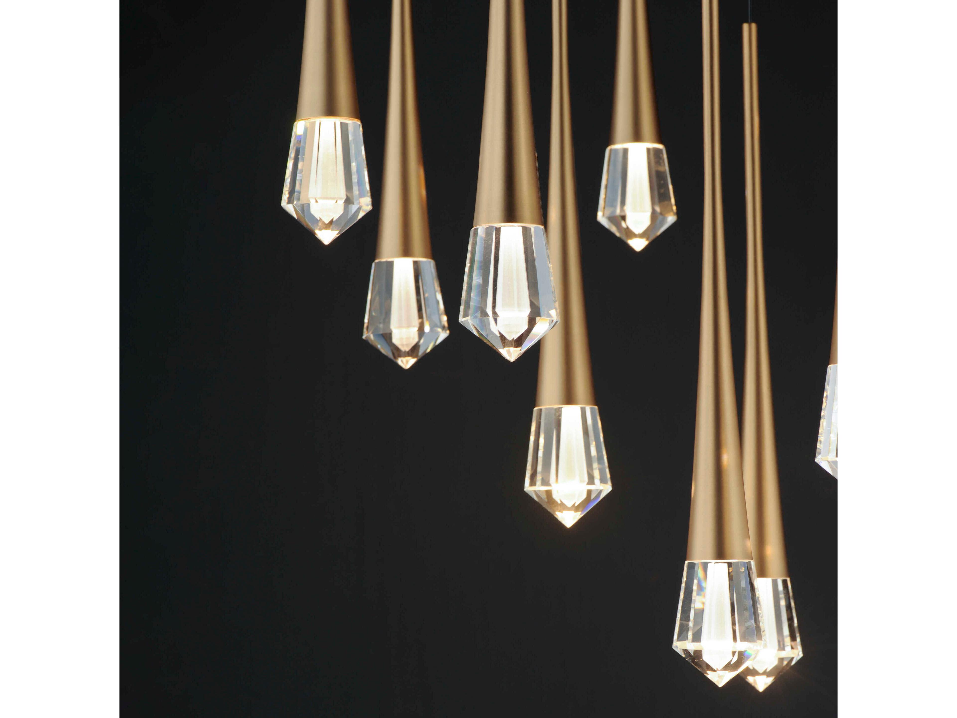 ET2 Pierce 12-Light Gold Crystal LED Pendant