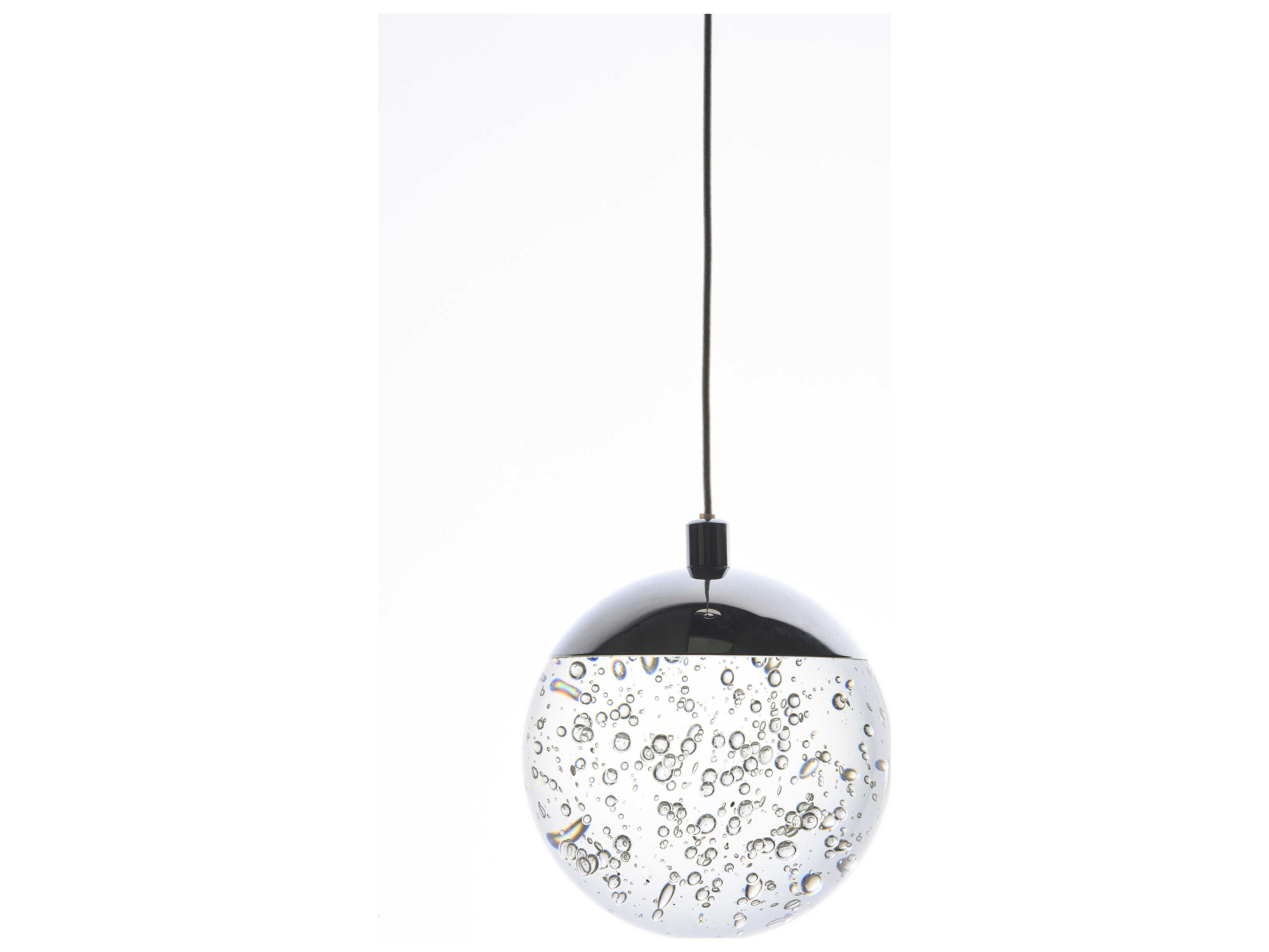 ET2 1-Light Polished Chrome Crystal LED Globe Mini Pendant
