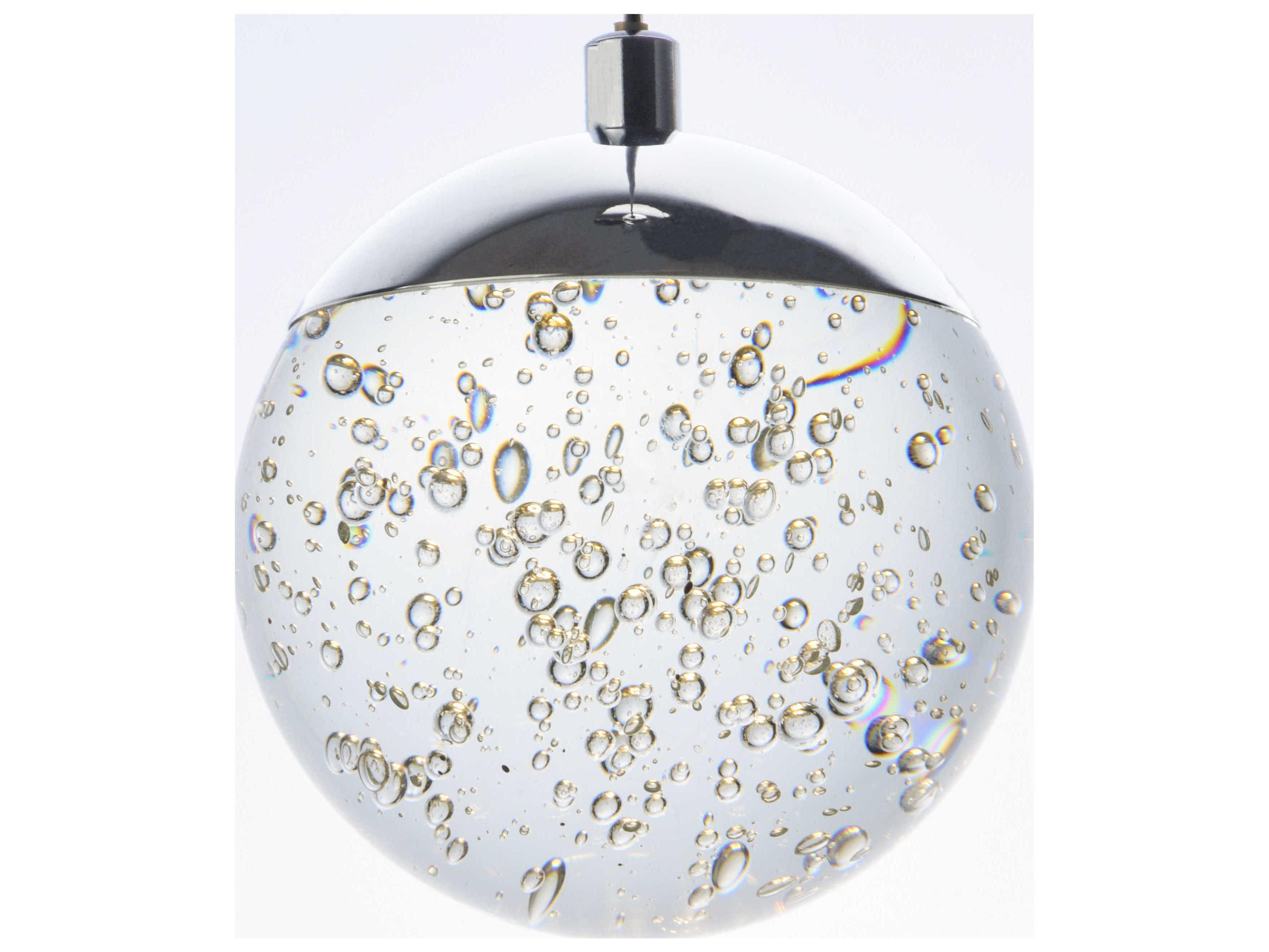 ET2 1-Light Polished Chrome Crystal LED Globe Mini Pendant