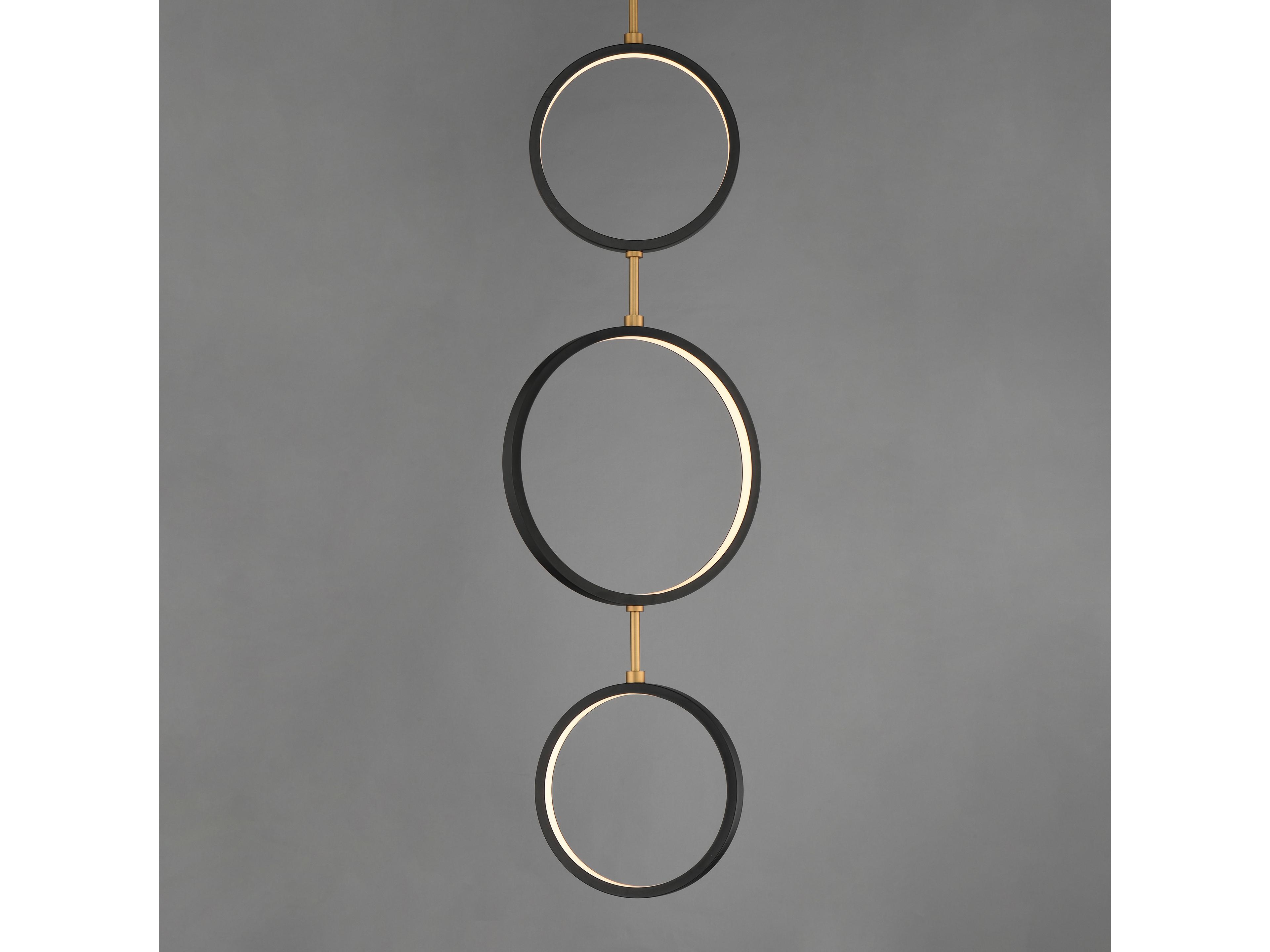 ET2 Hoopla 3-Light Black Gold Round Pendant