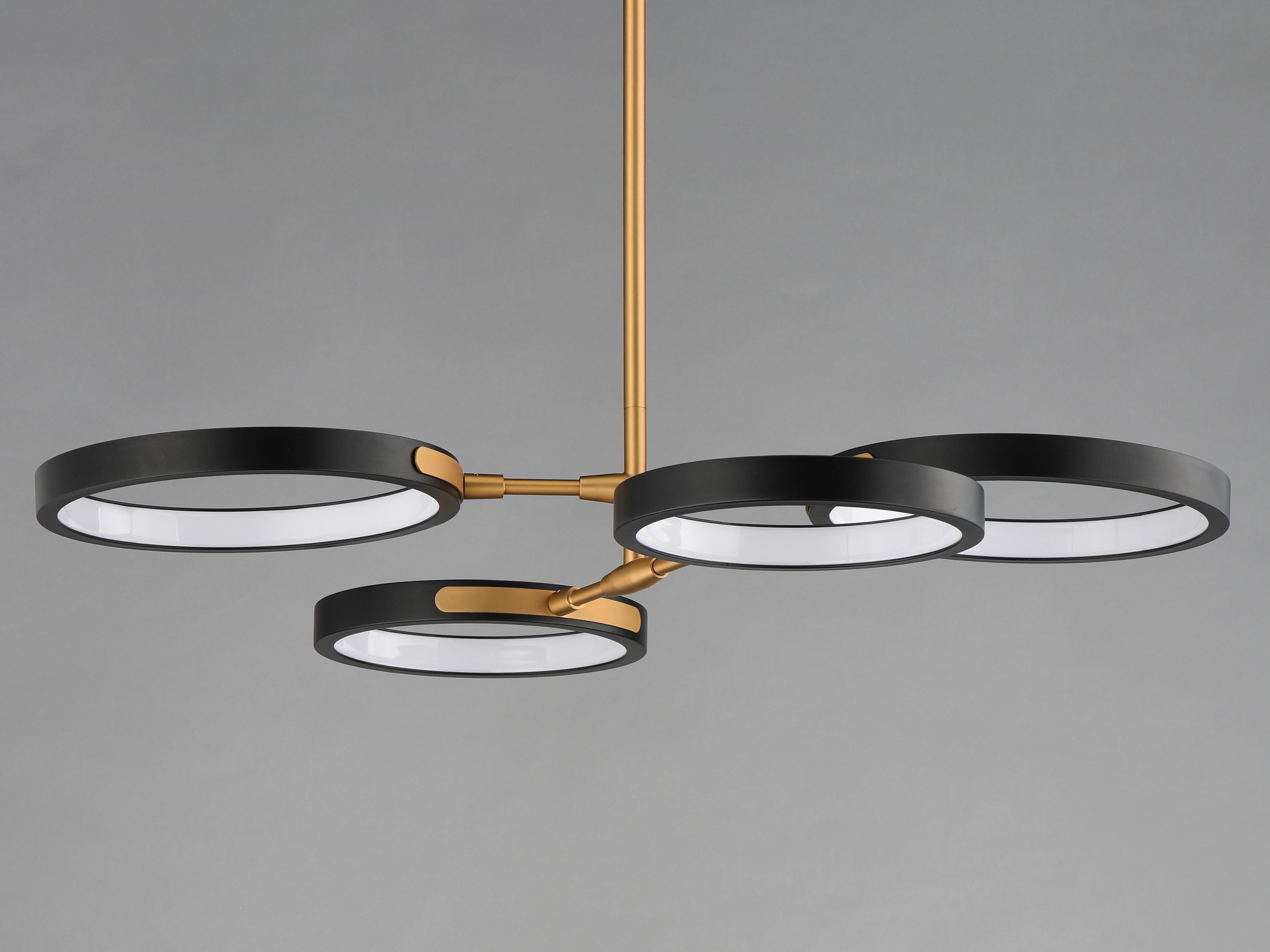 ET2 Hoopla 4-Light Black Gold Geometric Round Pendant