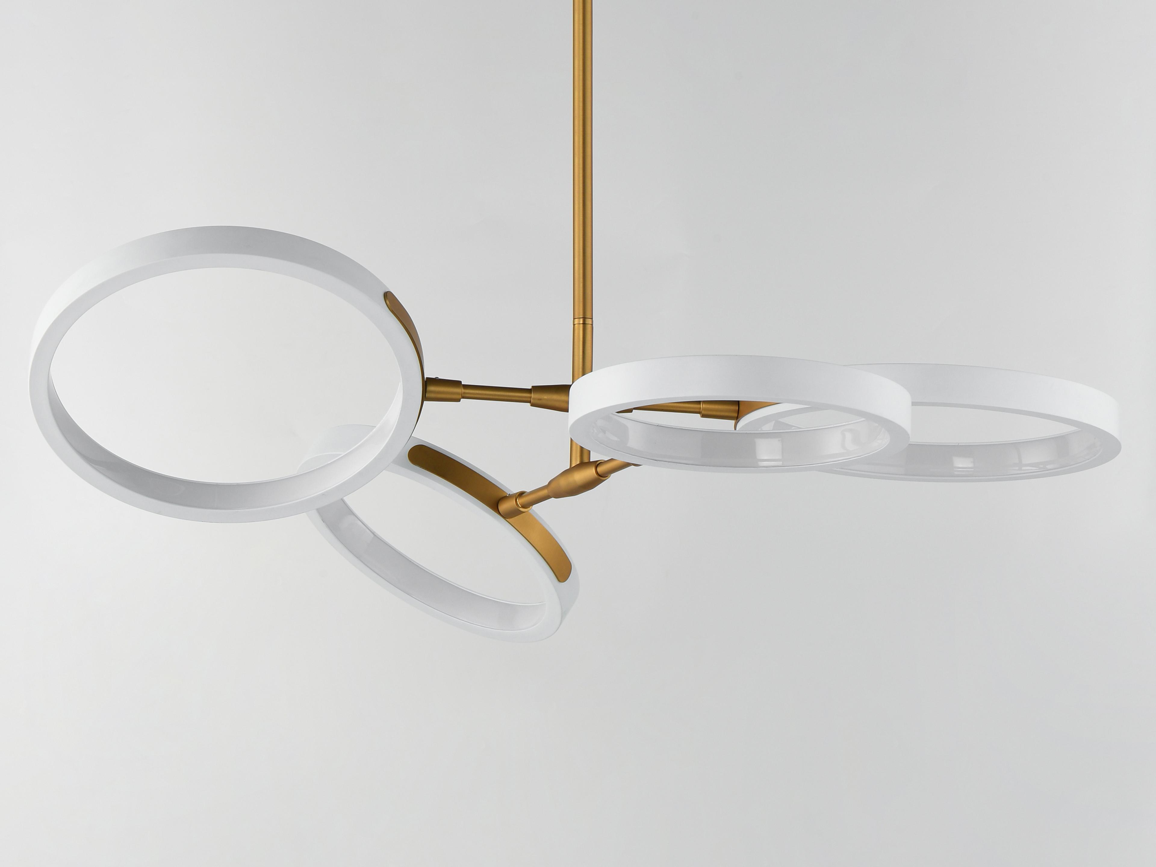 ET2 Hoopla 4-Light White Gold Geometric Round Pendant