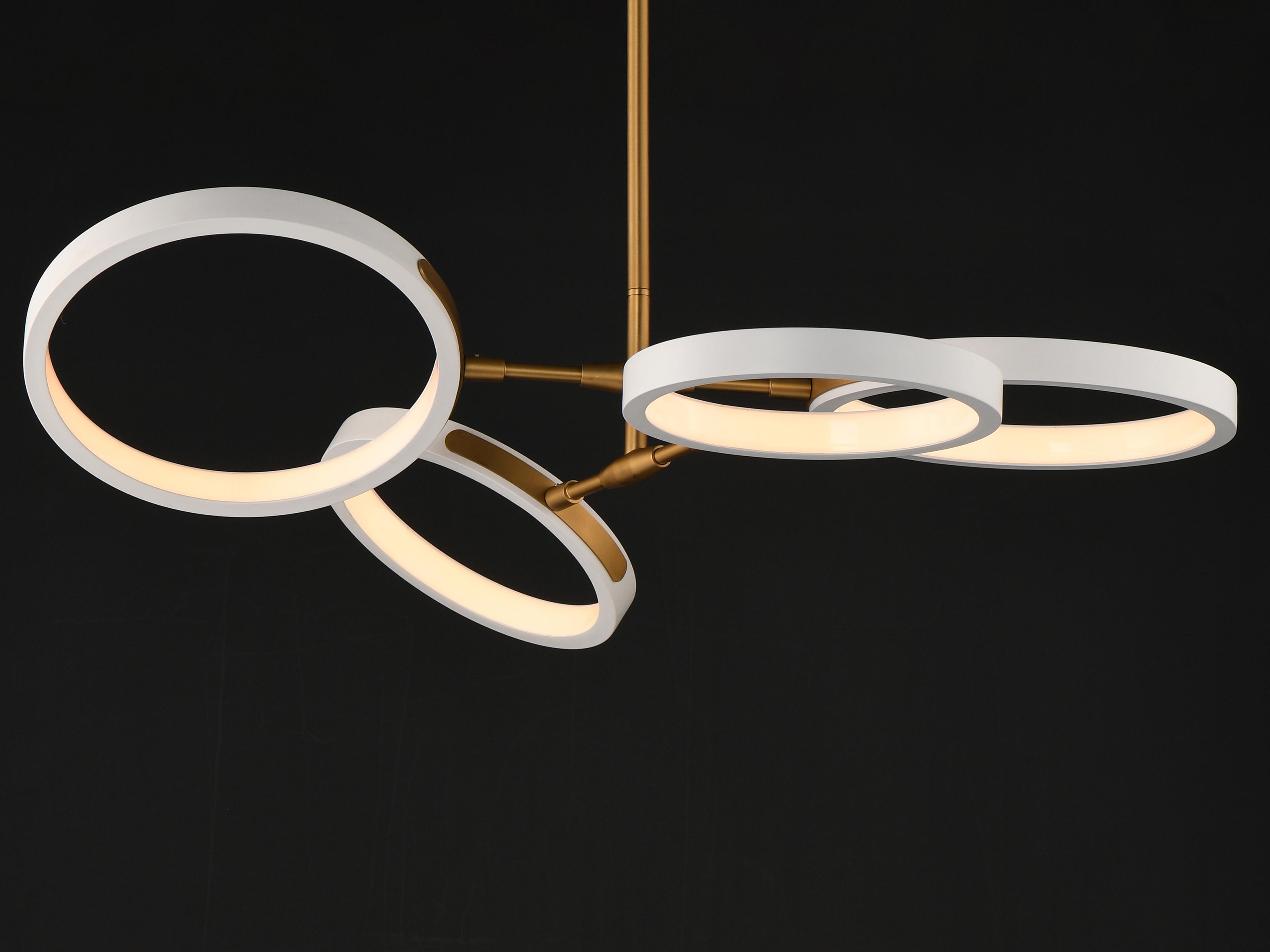 ET2 Hoopla 4-Light White Gold Geometric Round Pendant