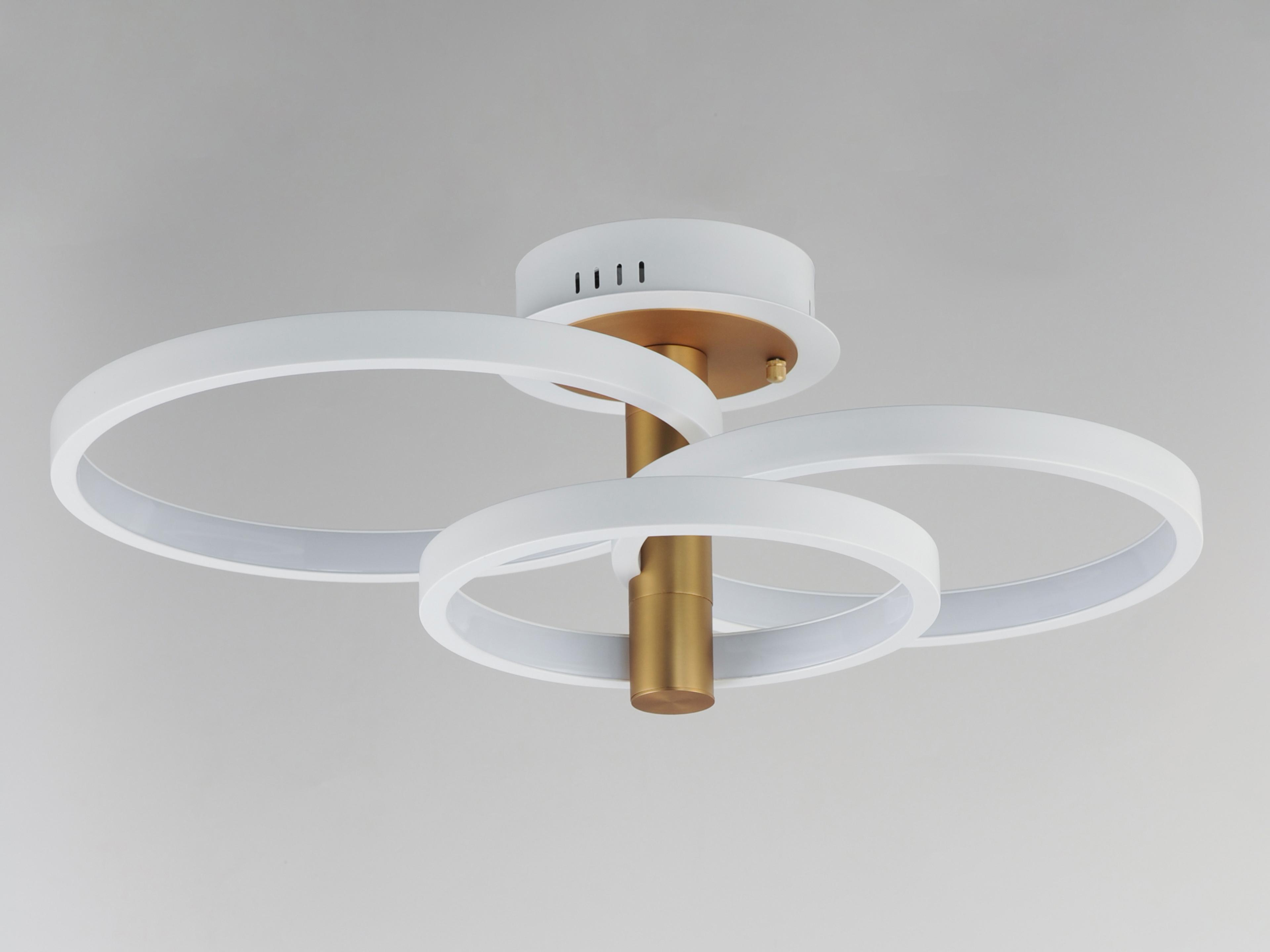 ET2 Hoopla 12-Light White Gold Geometric Round Semi Flush Mount