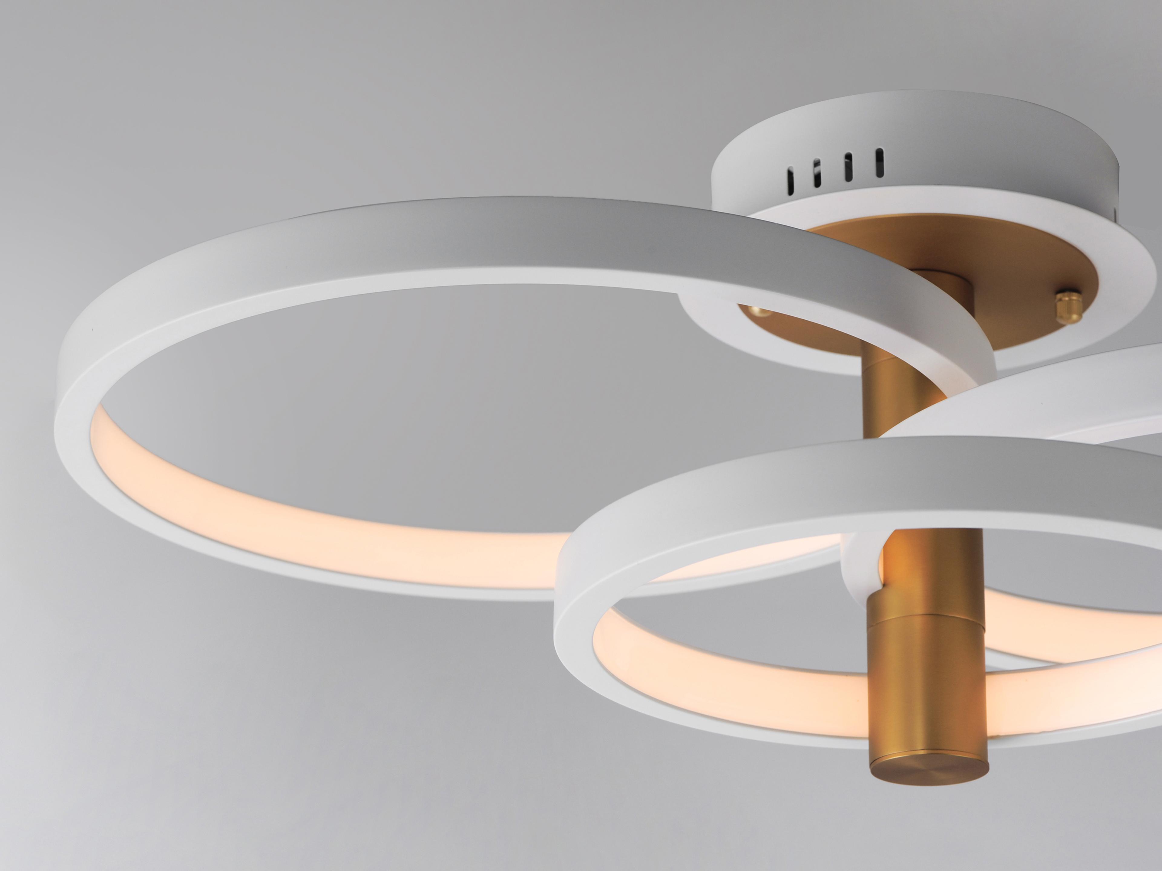 ET2 Hoopla 12-Light White Gold Geometric Round Semi Flush Mount