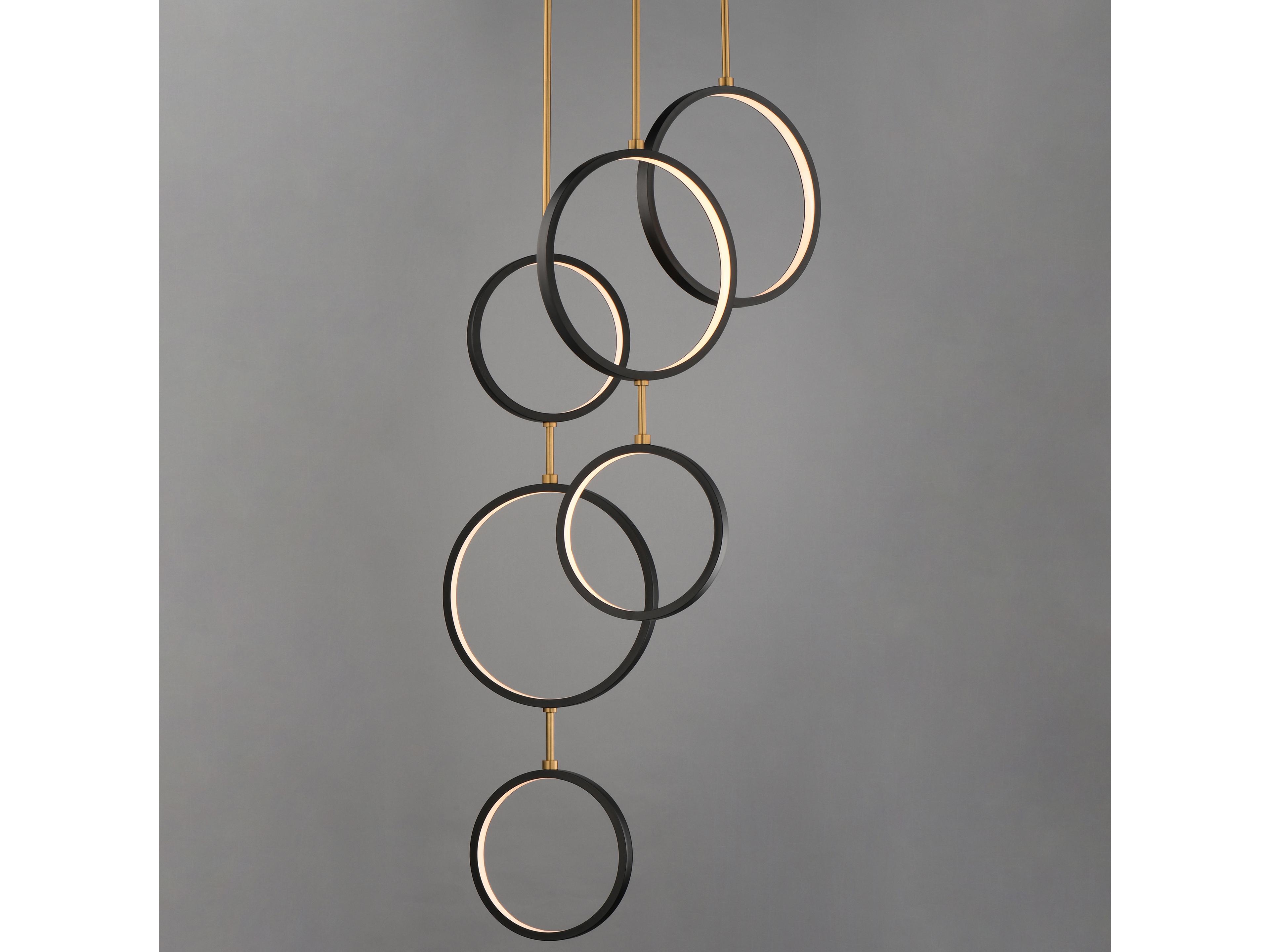 ET2 Hoopla 6-Light Black Gold Geometric Round Pendant