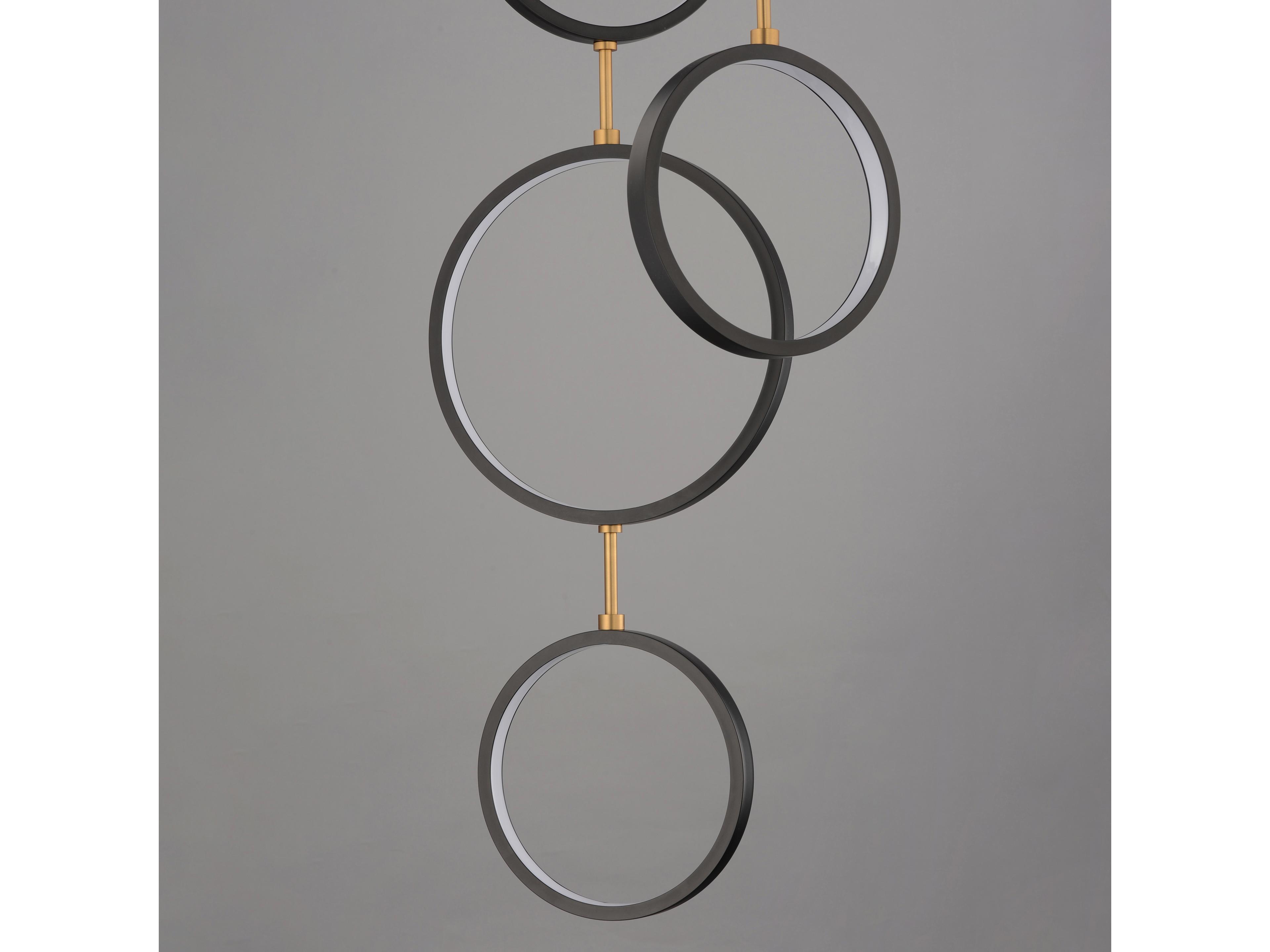 ET2 Hoopla 6-Light Black Gold Geometric Round Pendant