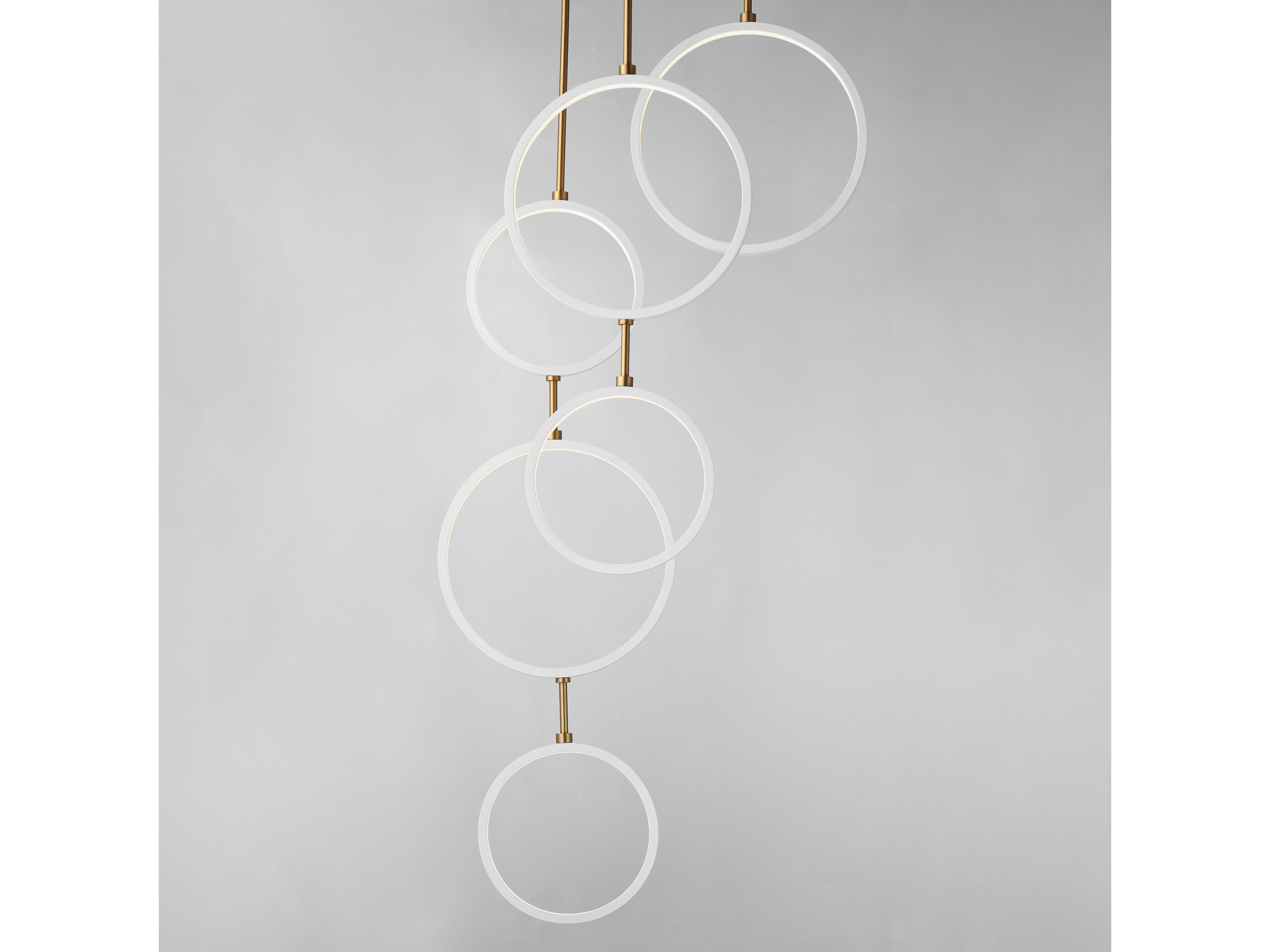 ET2 Hoopla 6-Light White Gold Geometric Round Pendant