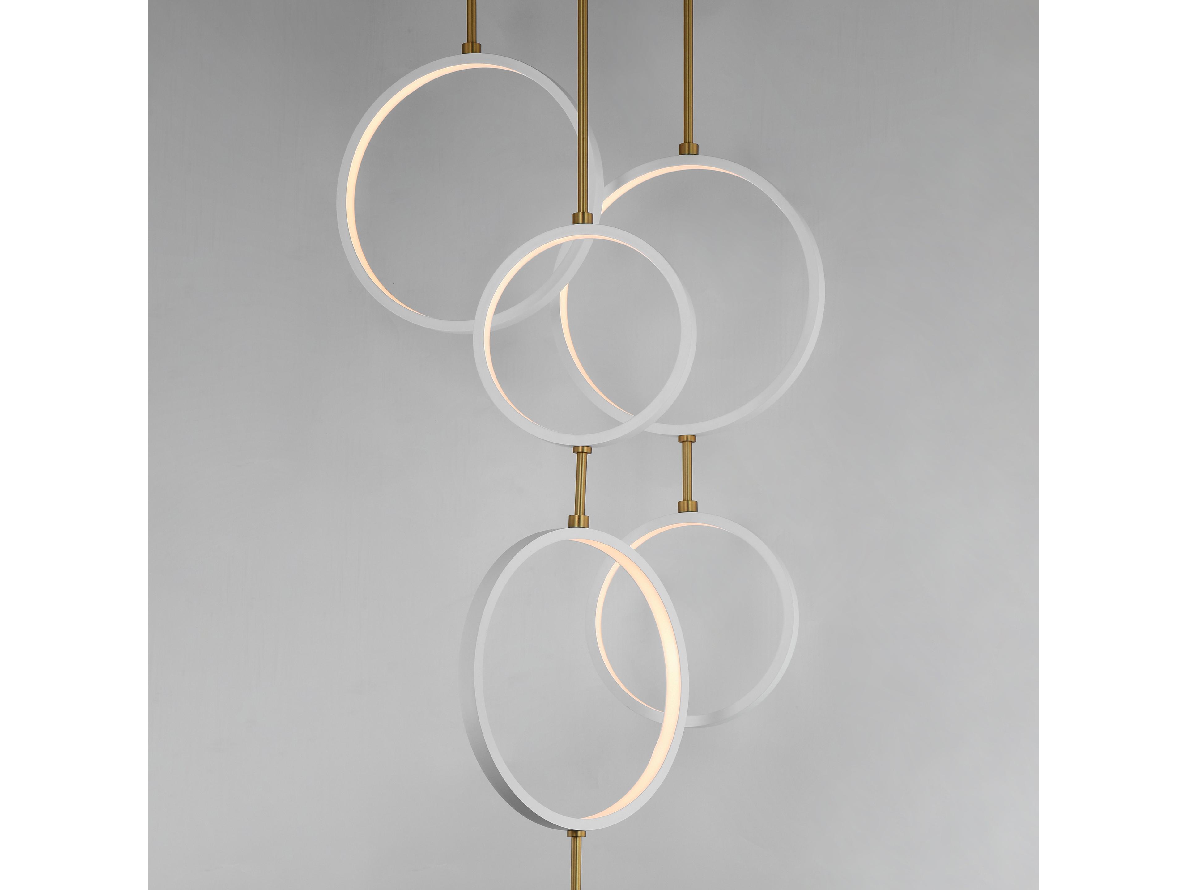 ET2 Hoopla 6-Light White Gold Geometric Round Pendant