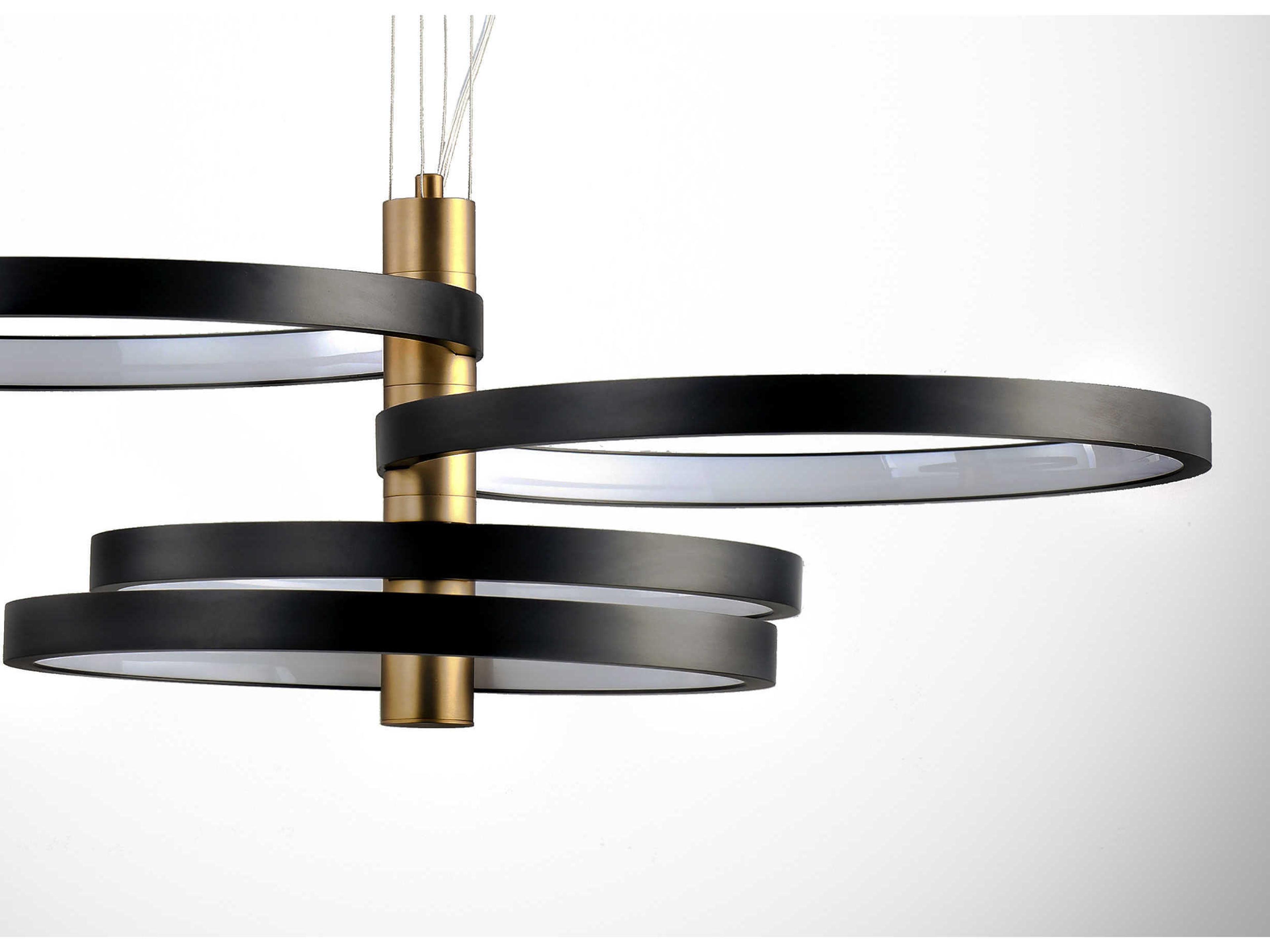 ET2 Hoopla 4-Light Black Gold LED Round Tiered Pendant