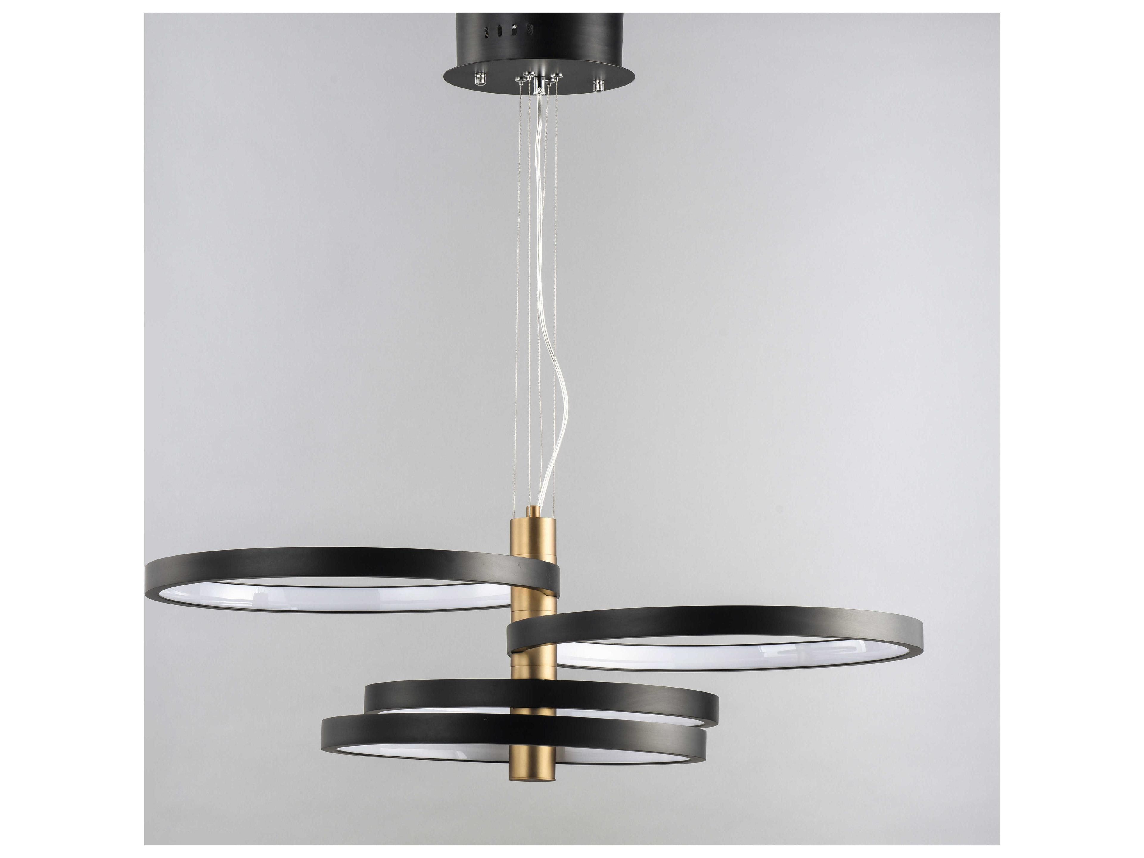ET2 Hoopla 4-Light Black Gold LED Round Tiered Pendant