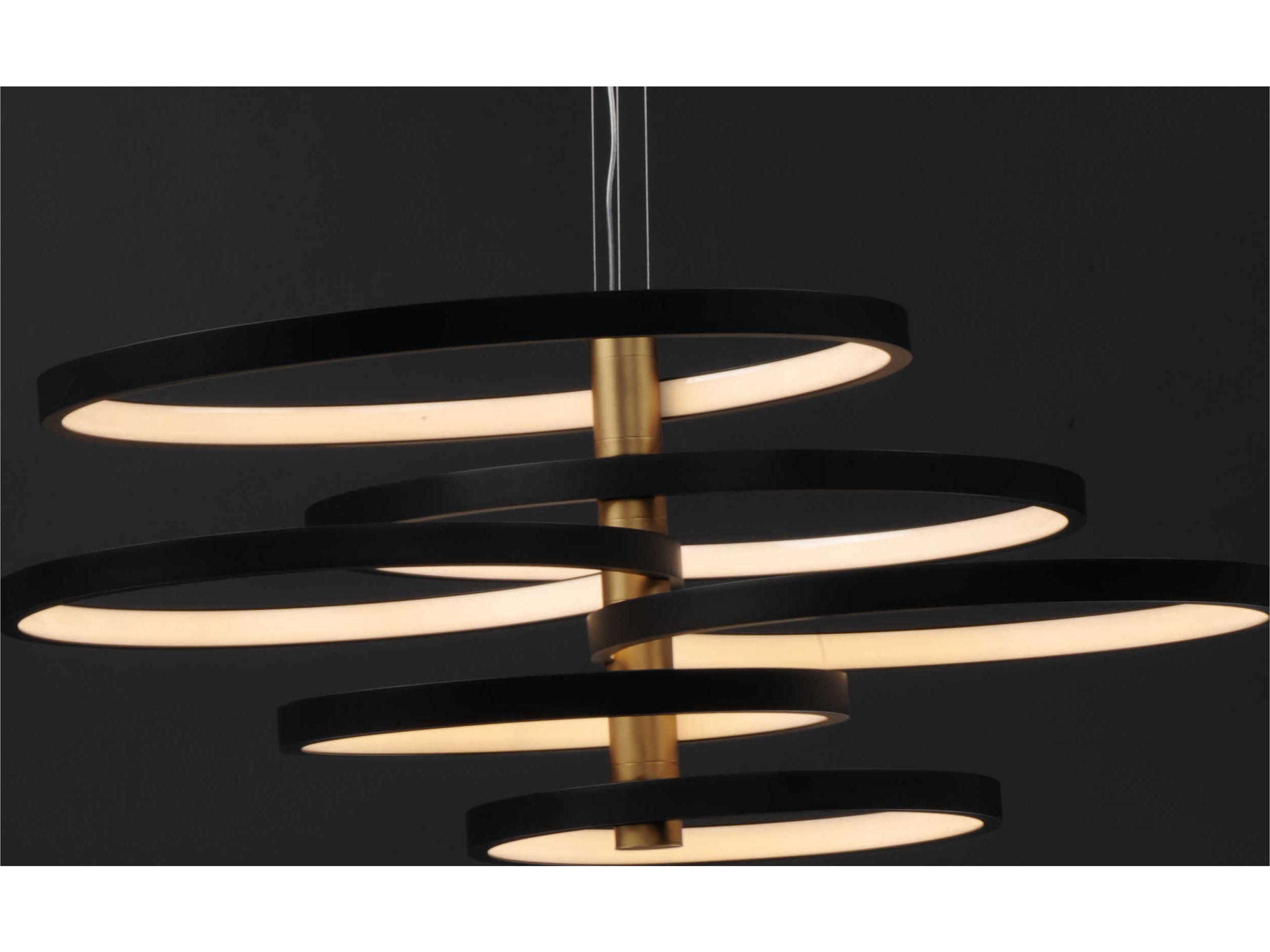 ET2 Hoopla 6-Light Black Gold LED Round Tiered Pendant
