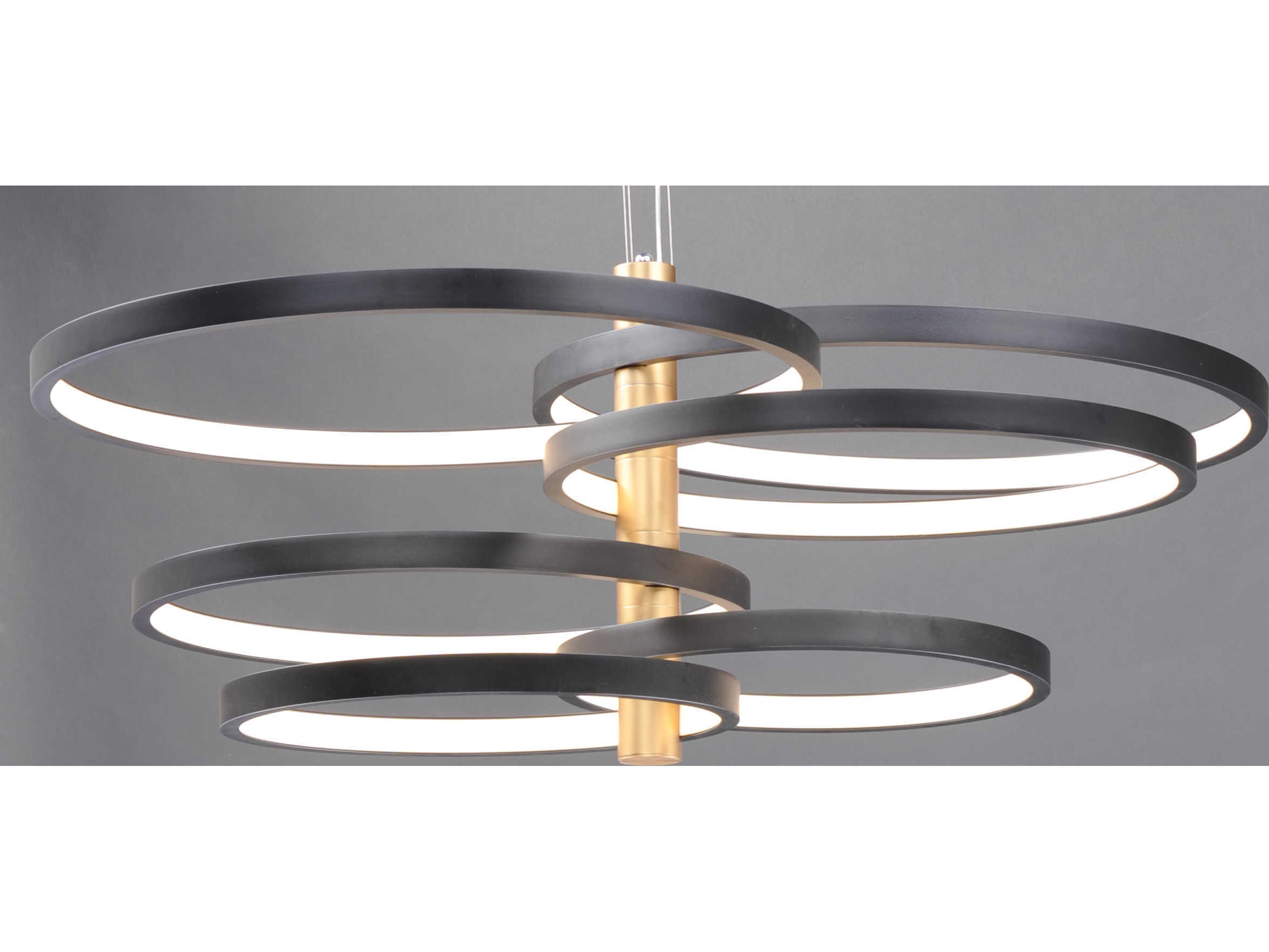 ET2 Hoopla 6-Light Black Gold LED Round Tiered Pendant