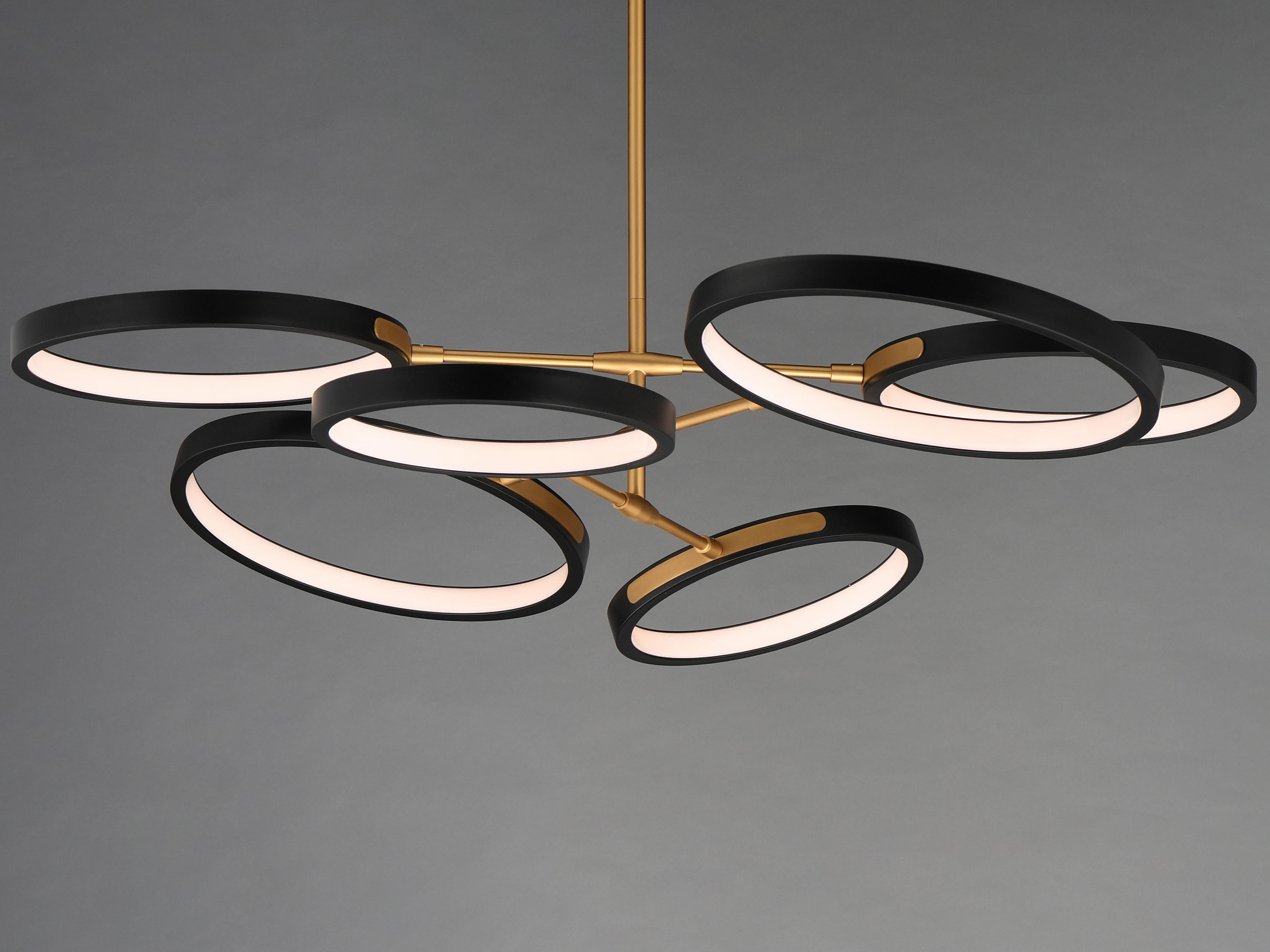 ET2 Hoopla 6-Light Black Gold Geometric Round Pendant