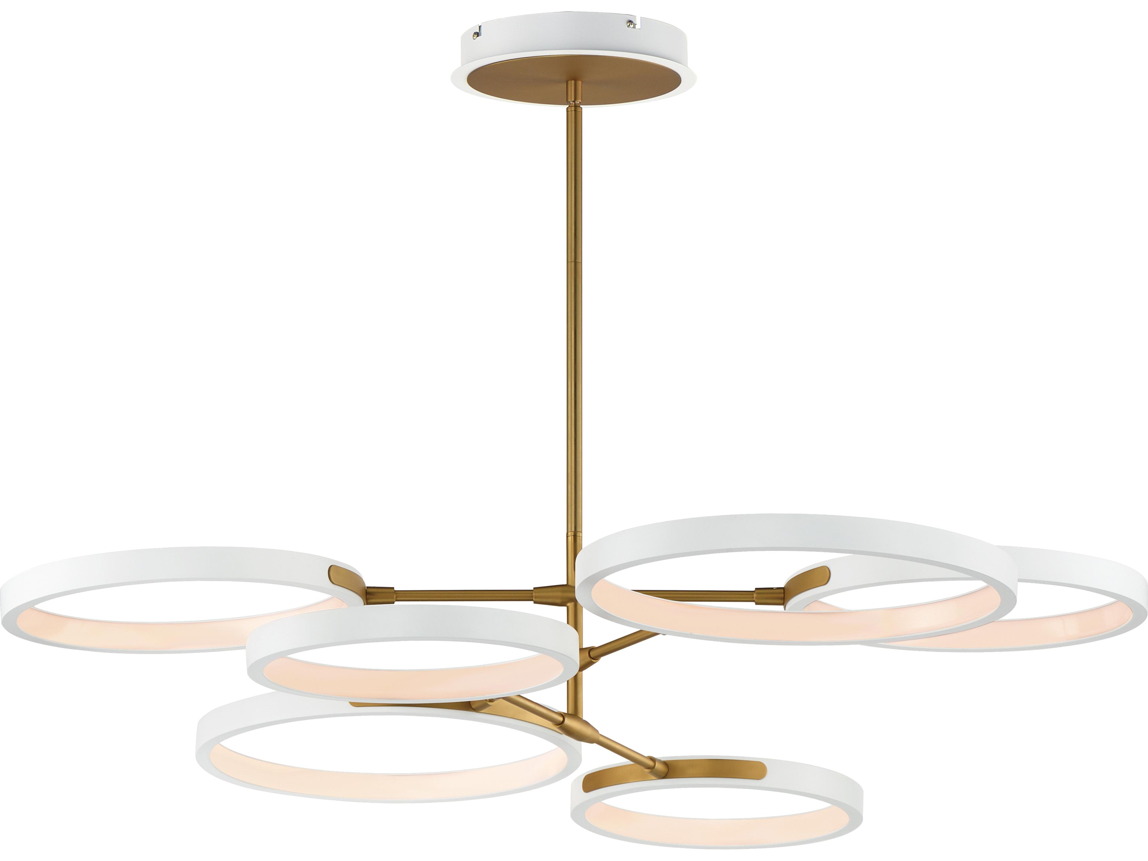 Hoopla 6-Light White Gold Geometric Round Pendant