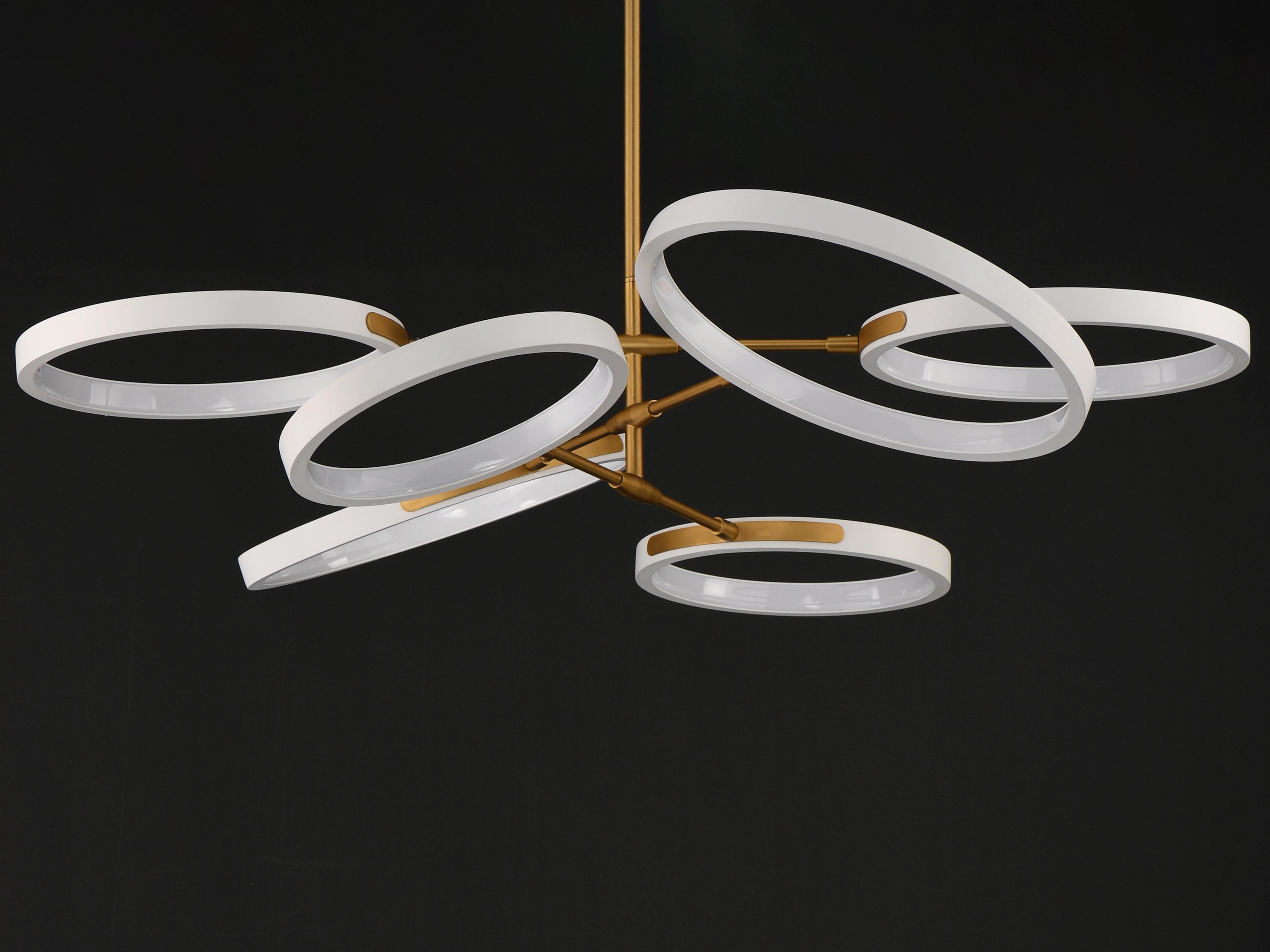 ET2 Hoopla 6-Light White Gold Geometric Round Pendant