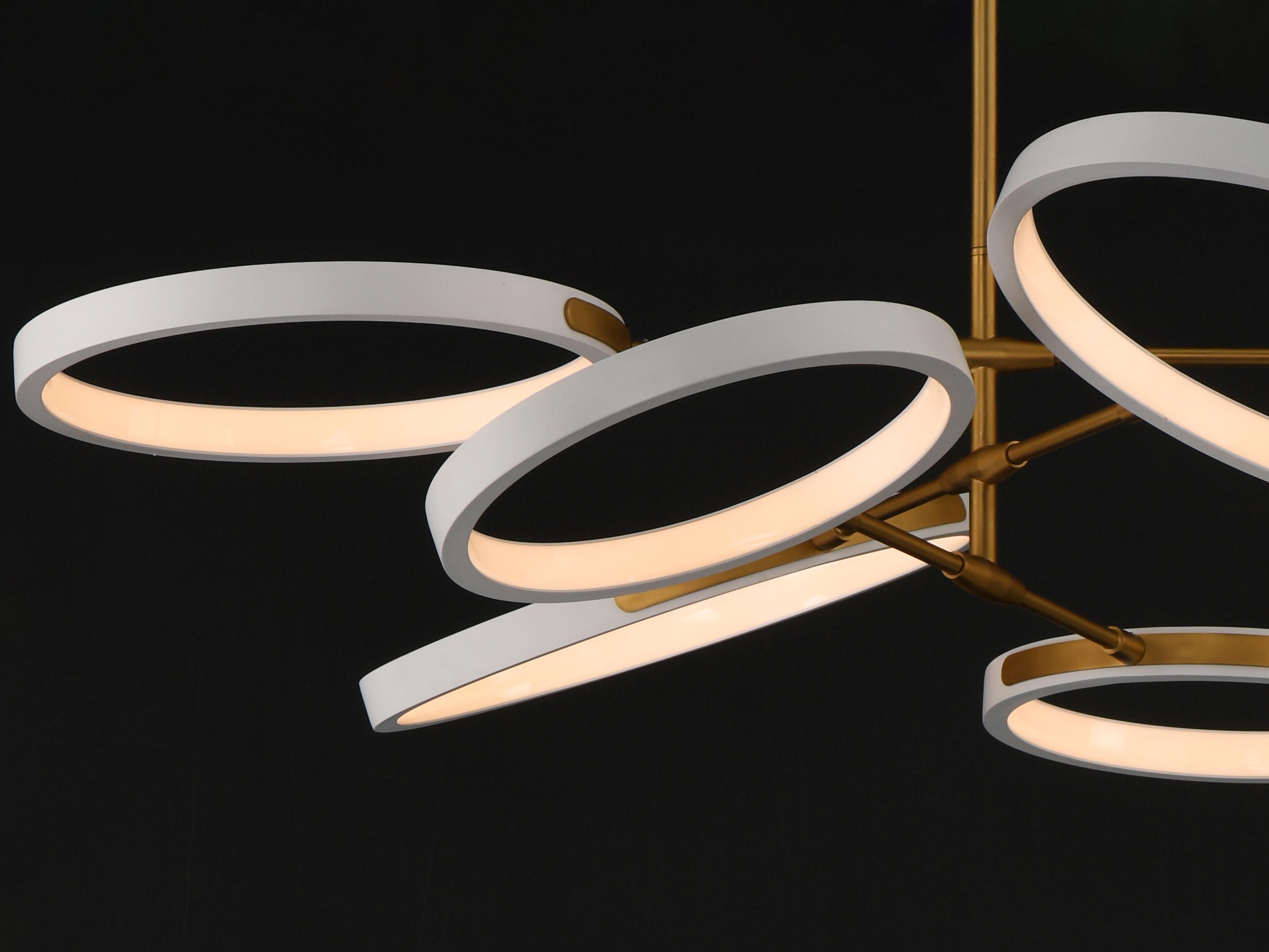 ET2 Hoopla 6-Light White Gold Geometric Round Pendant