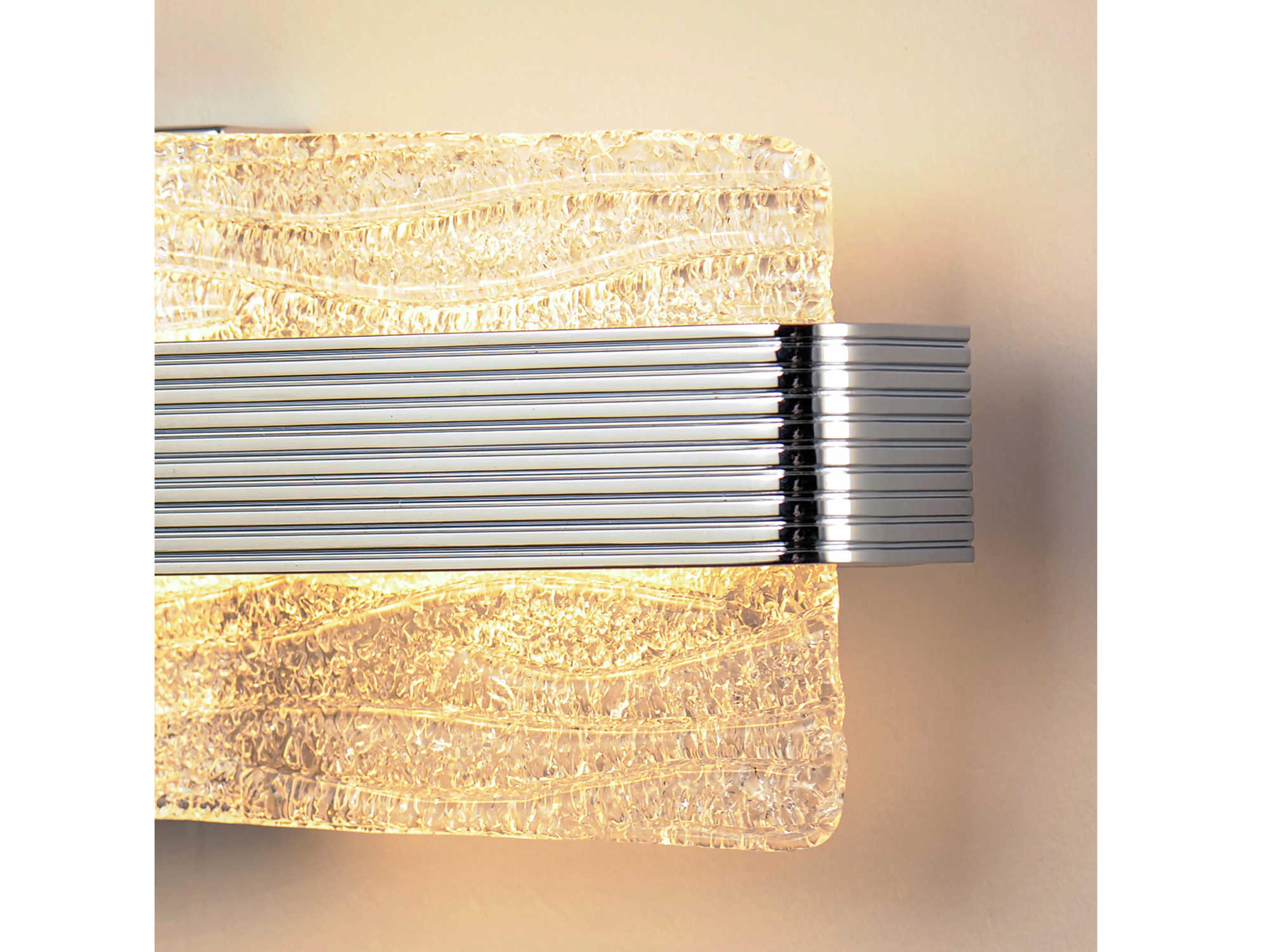 ET2 Ripple 1-Light Polished Chrome Glass LED Vanity Light