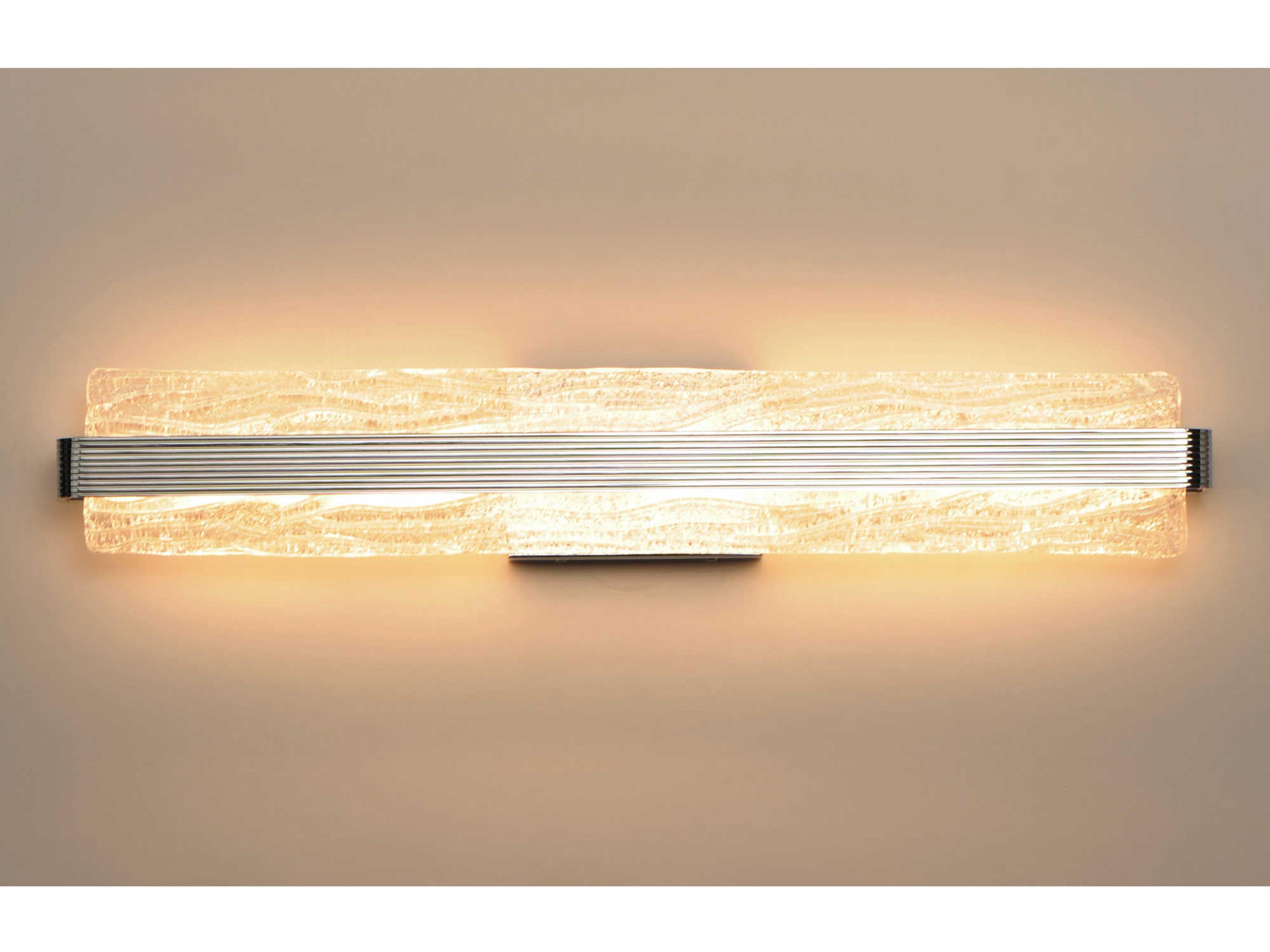 ET2 Ripple 1-Light Polished Chrome Glass LED Vanity Light