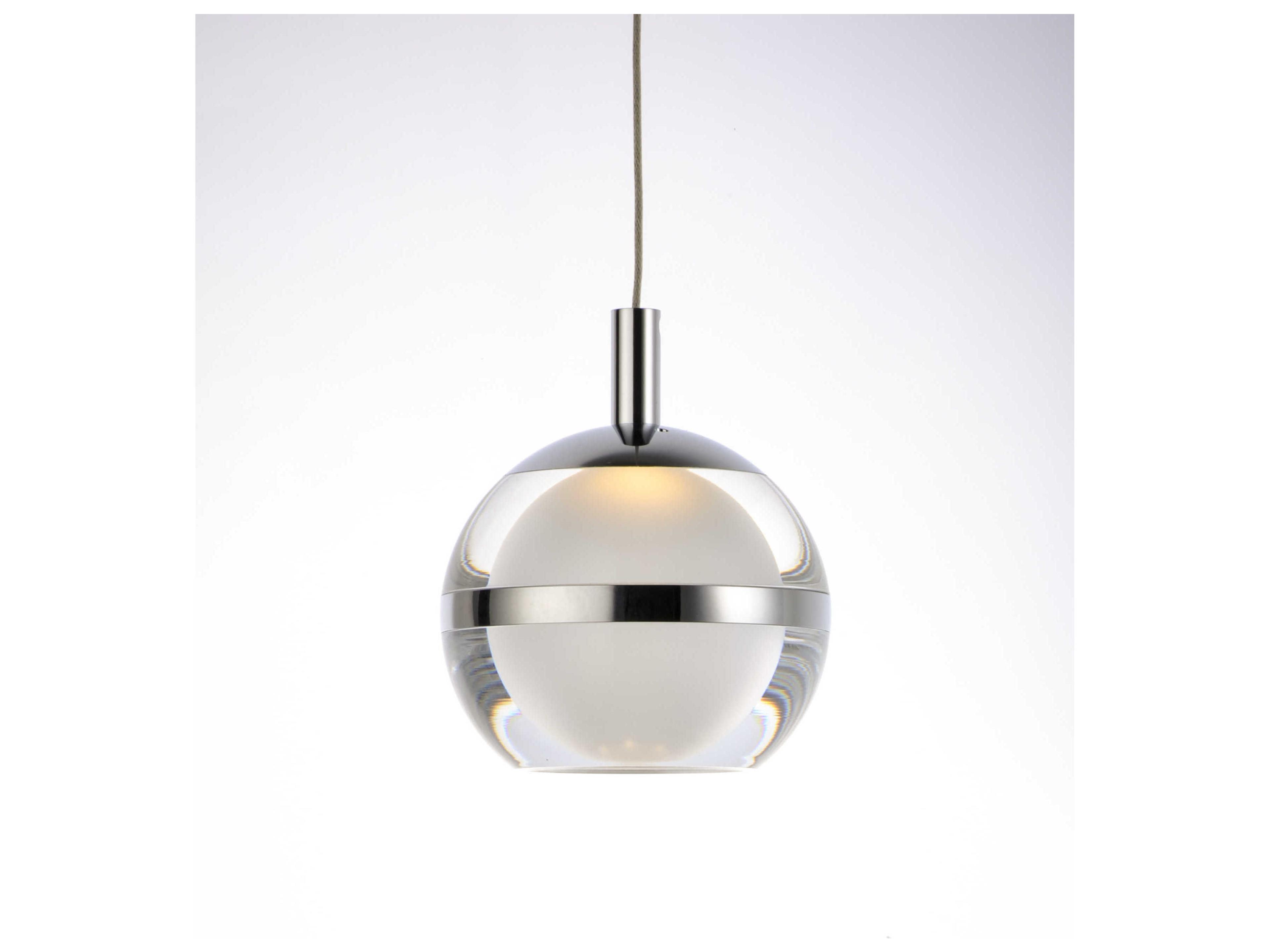 ET2 Swank 5-Light Polished Chrome LED Globe Tiered Pendant