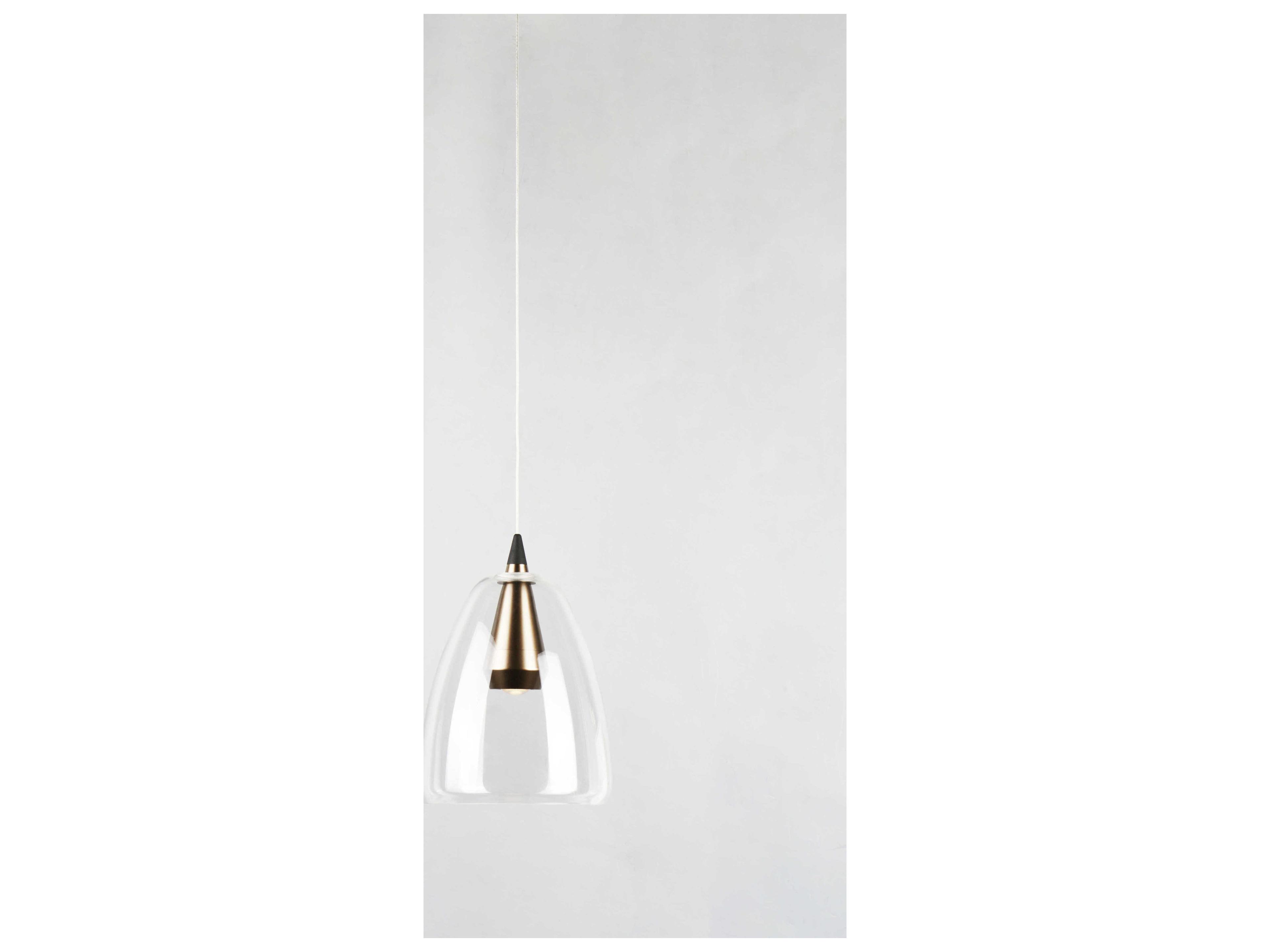 ET2 1-Light Black Coffee Brown Glass LED Bell Mini Pendant