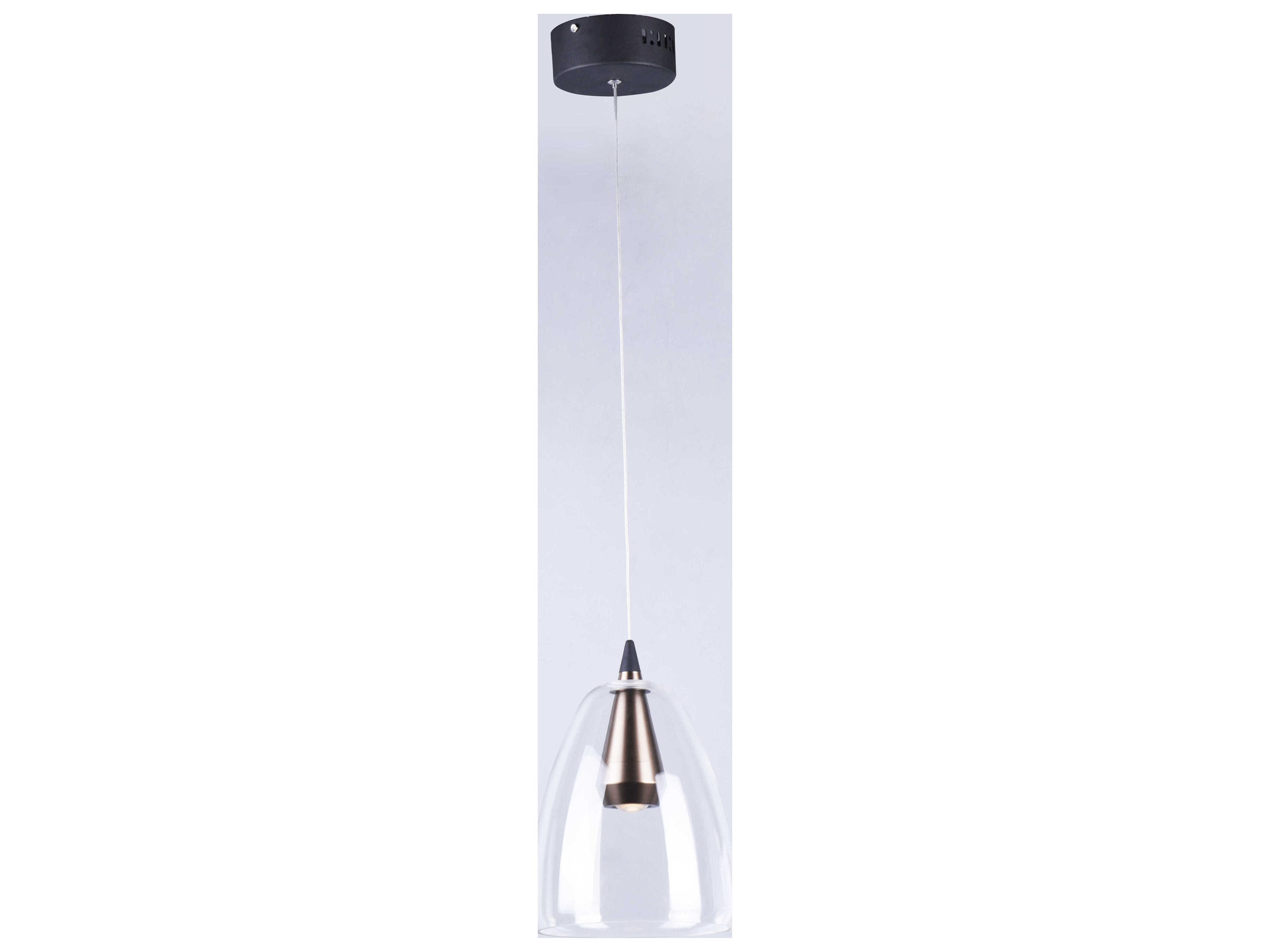 ET2 1-Light Black Coffee Brown Glass LED Bell Mini Pendant