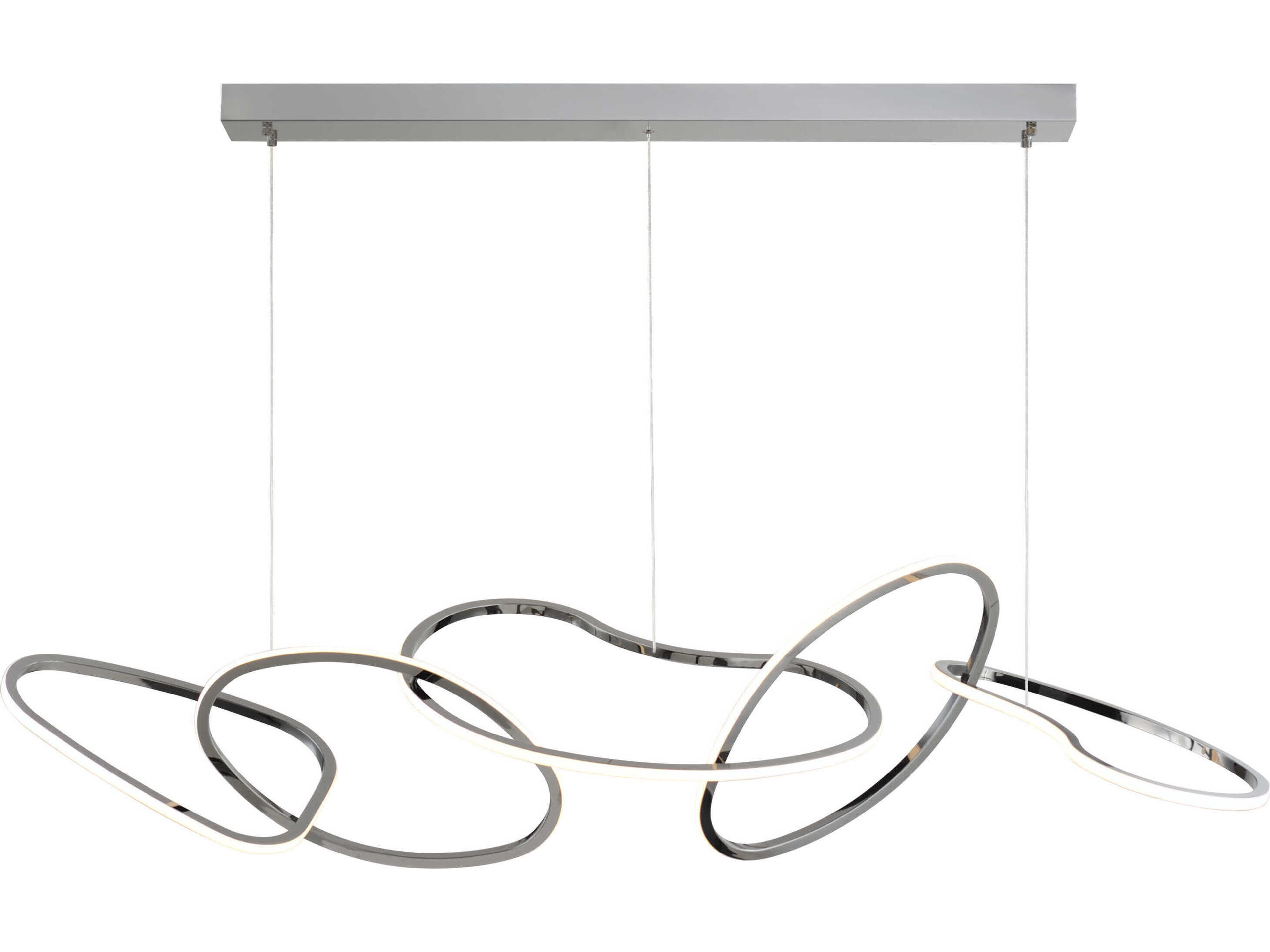 ET2 Unity 1-Light Black Chrome LED Linear Island Pendant