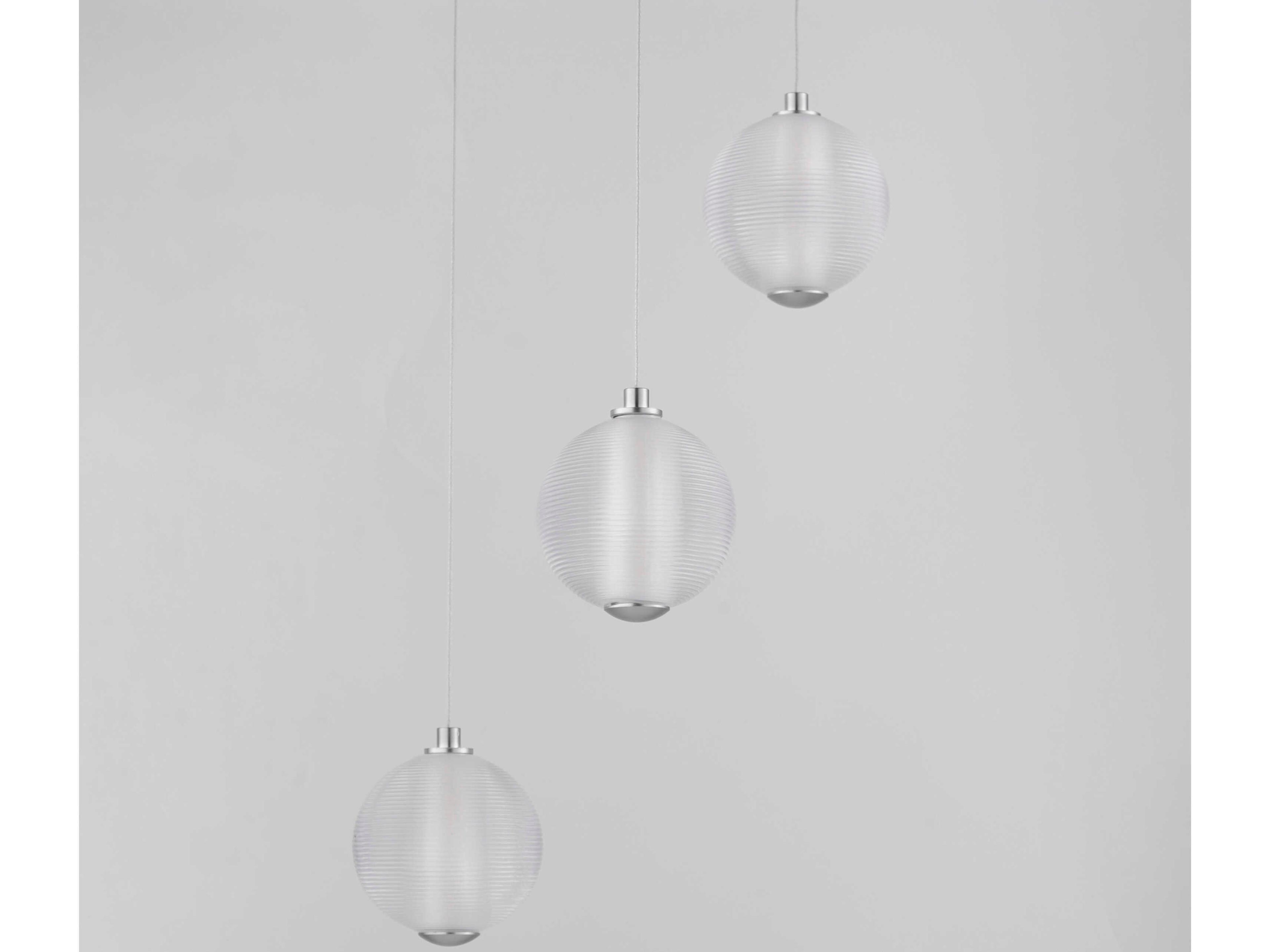 ET2 Rhythm 3-Light Polished Chrome Globe Mini Pendant