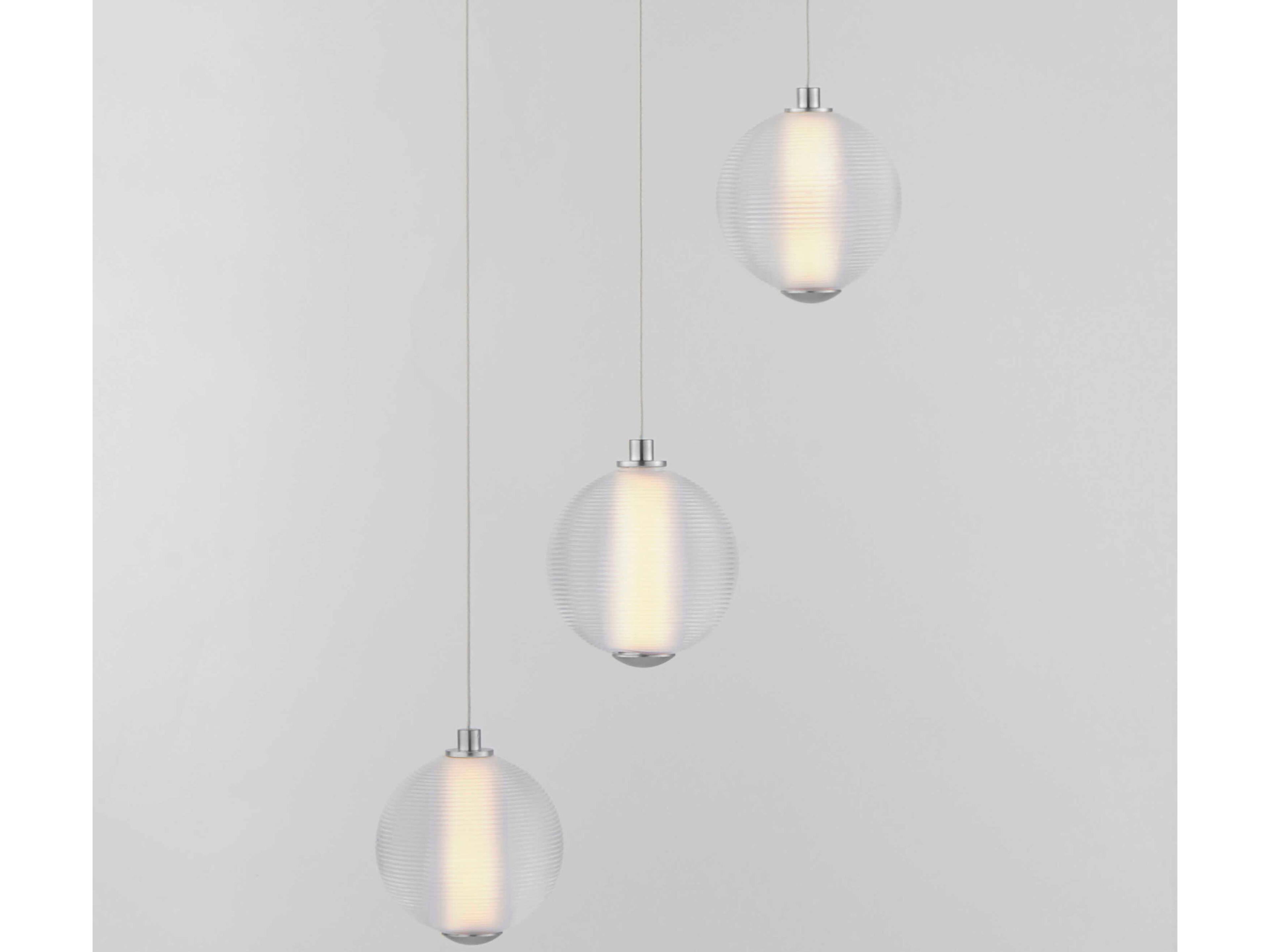 ET2 Rhythm 3-Light Polished Chrome Globe Mini Pendant