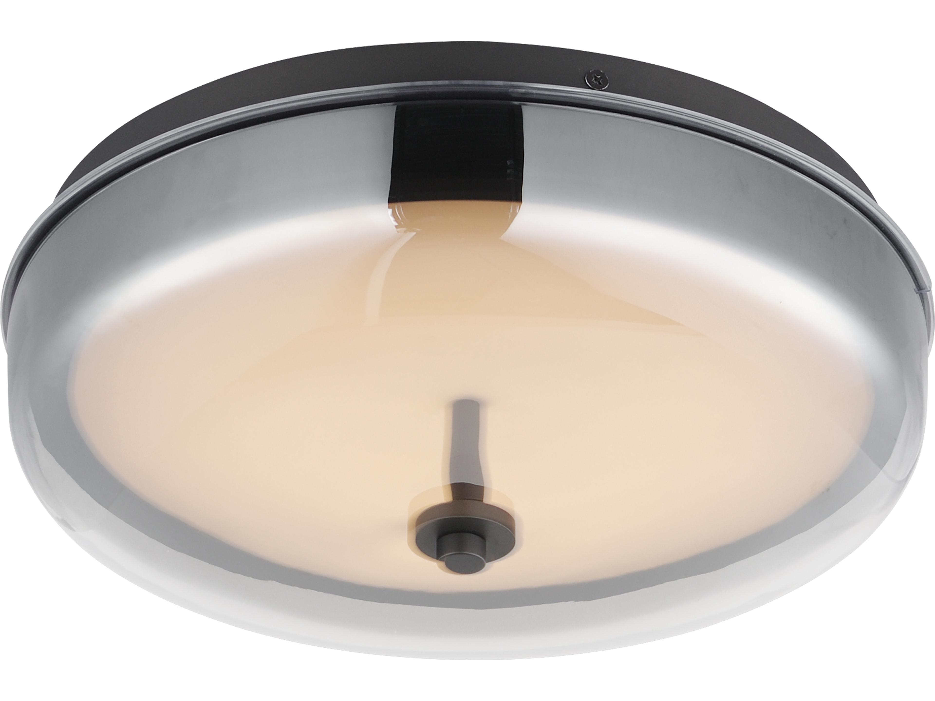 Voto 1-Light Gunmetal Black Round Flush Mount