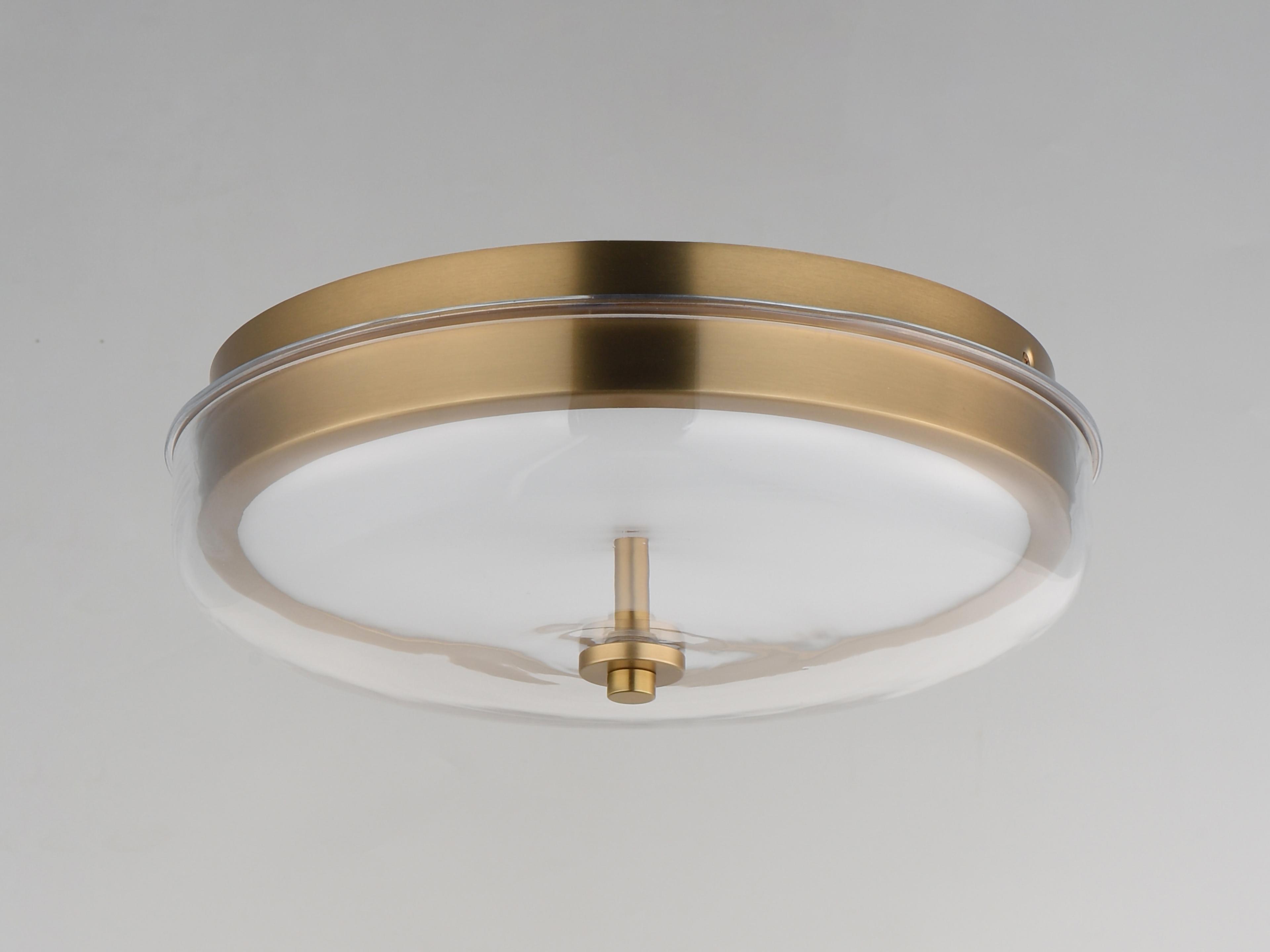 ET2 Voto 1-Light Natural Aged Brass Round Flush Mount