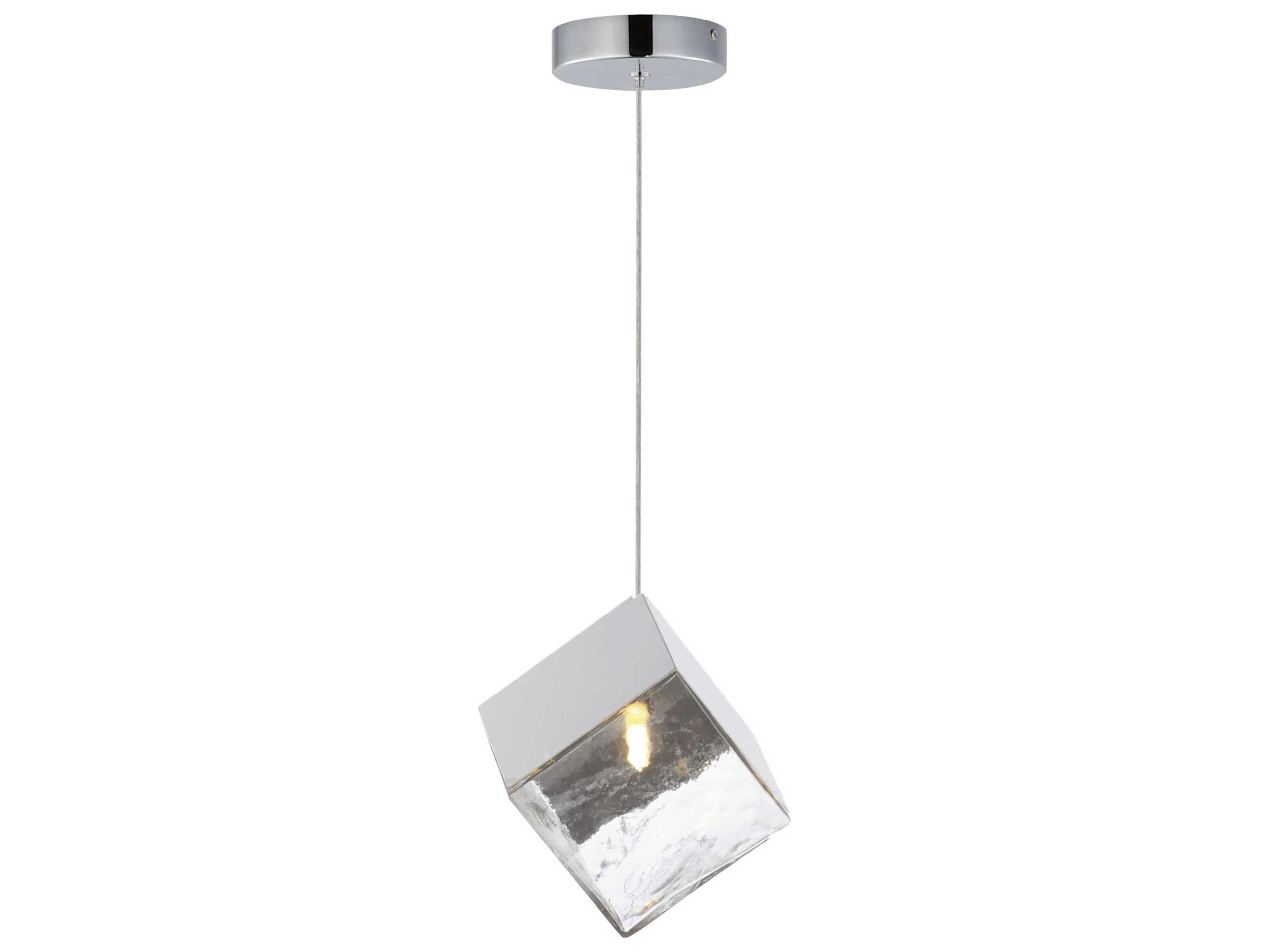 1-Light Polished Chrome Geometric Mini Pendant