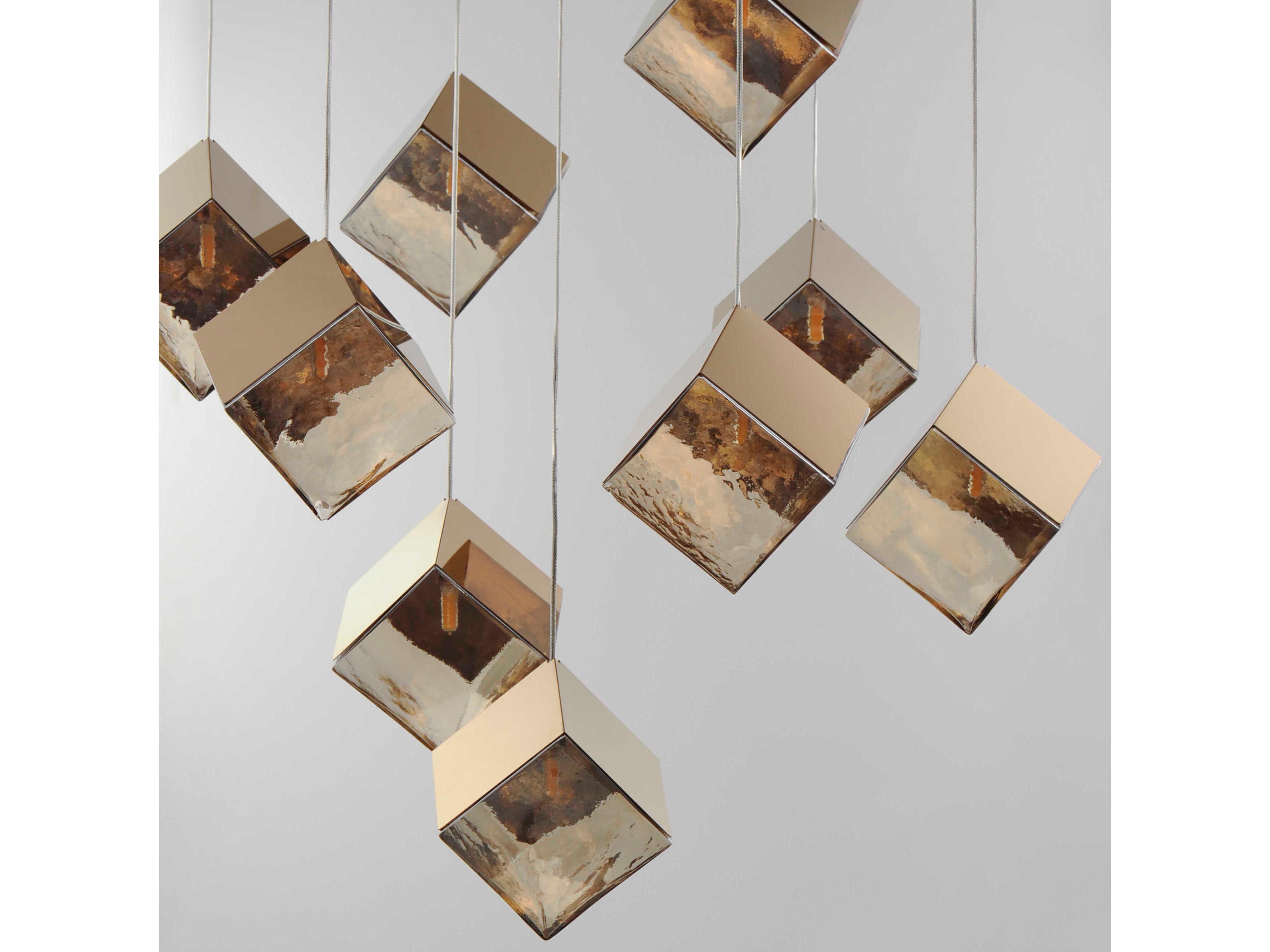 ET2 Ice Cube 9-Light French Gold Geometric Pendant