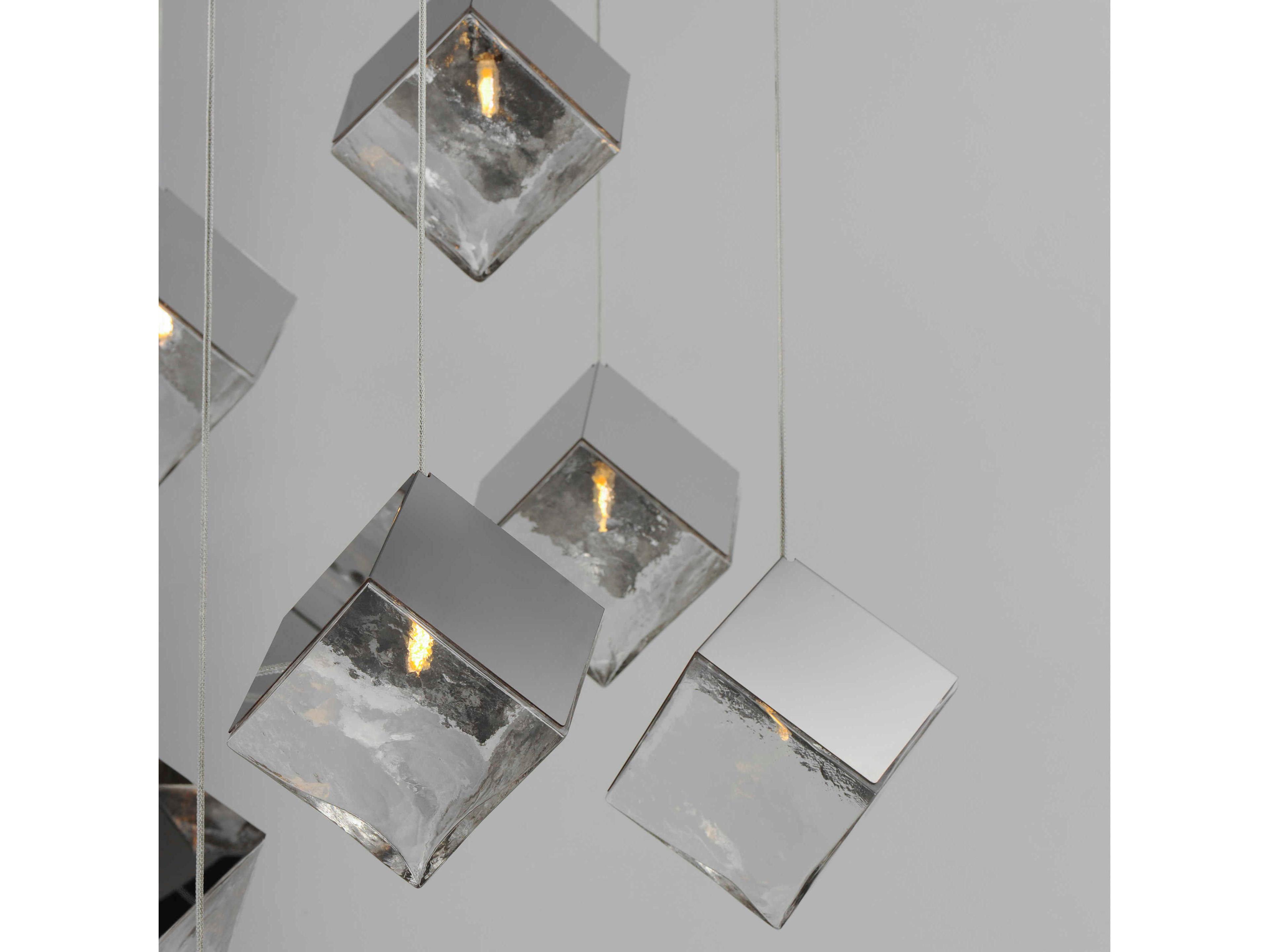 ET2 Ice Cube 9-Light Polished Chrome Geometric Pendant