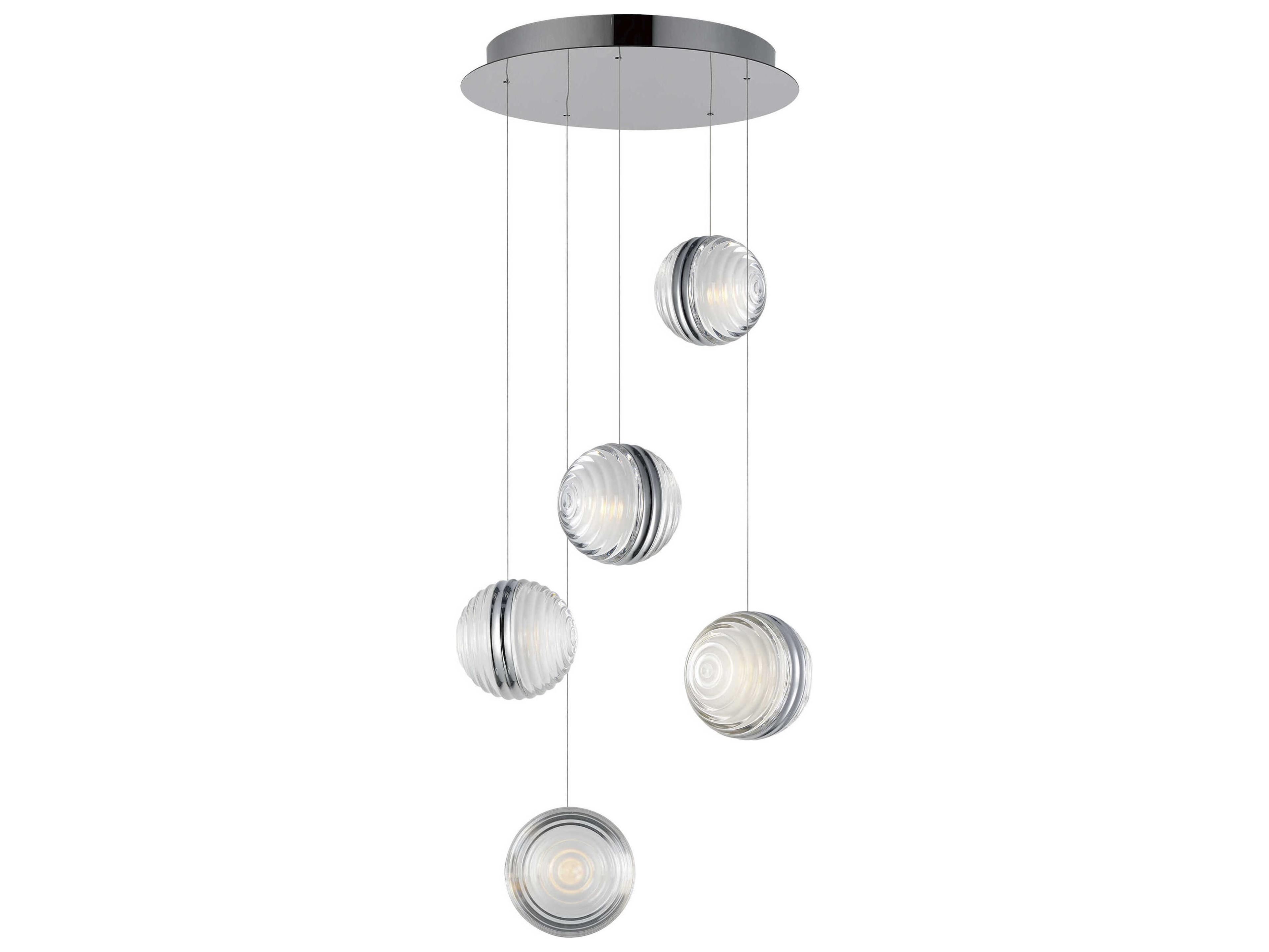 ET2 Pulse 5-Light Polished Chrome Globe Pendant