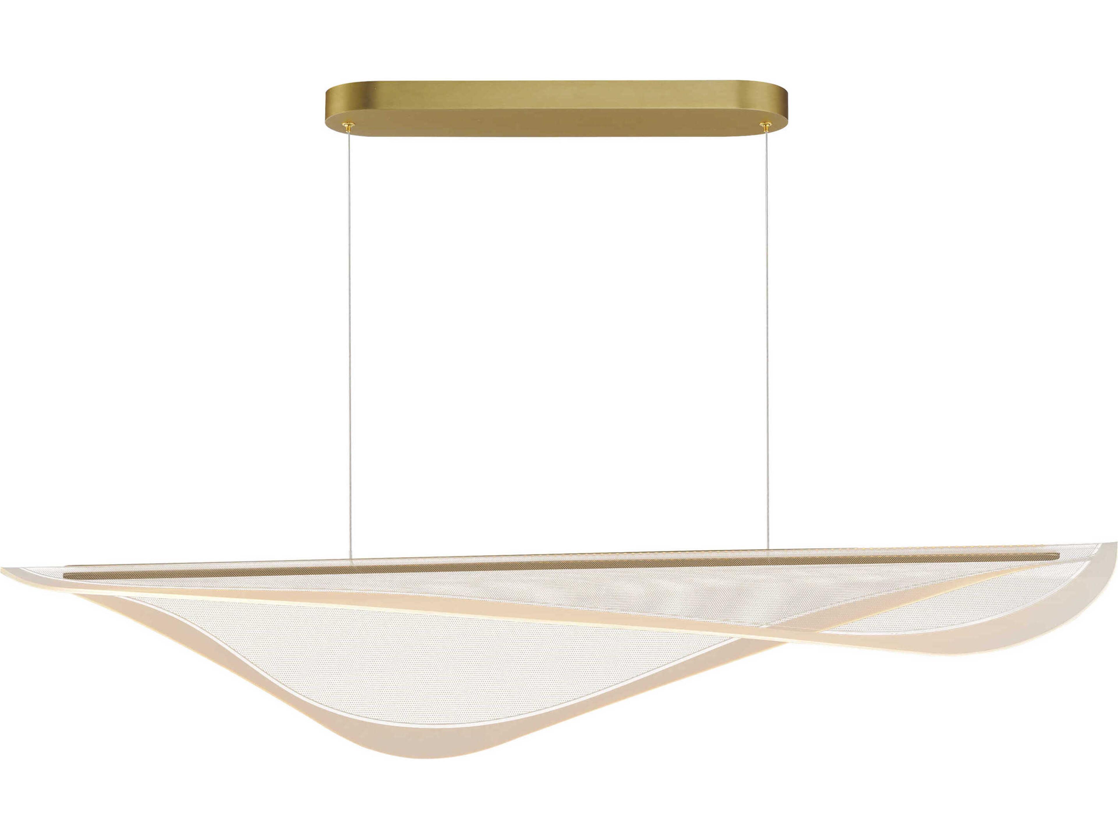 Manta LED Linear Pendant Light in Gold