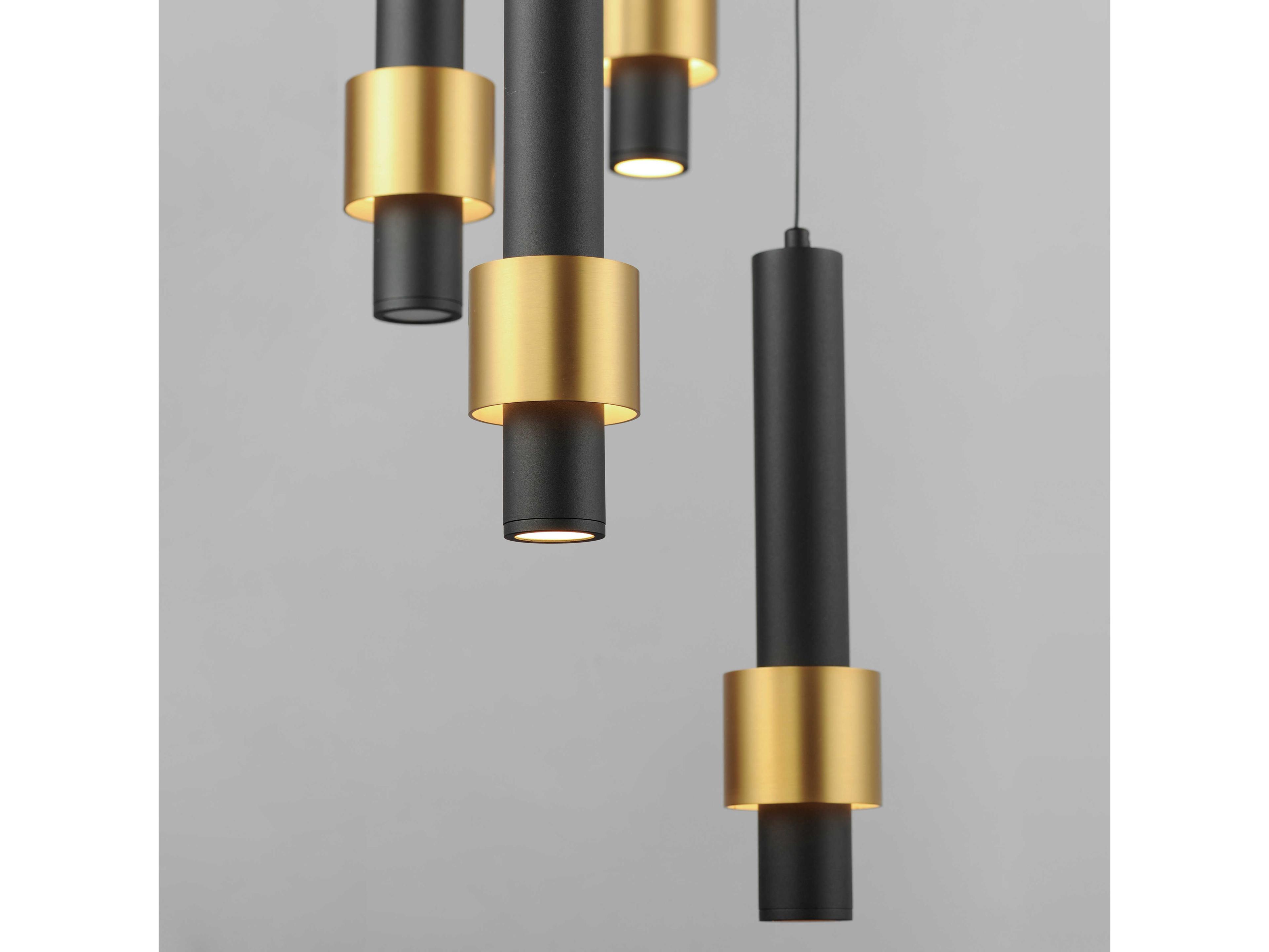 ET2 Reveal 7-Light Black Gold Cylinder Pendant