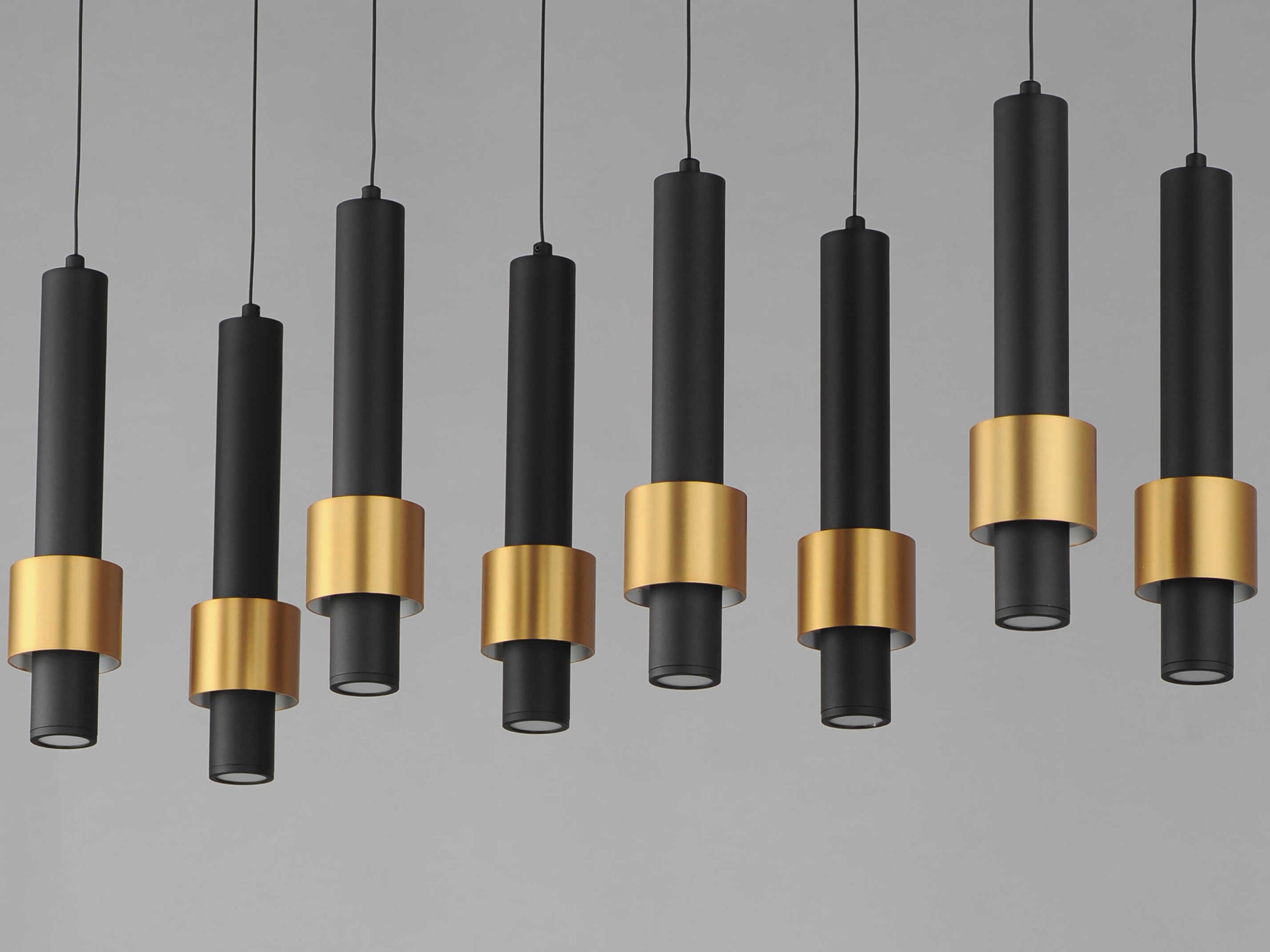 ET2 Reveal 8-Light Black Gold Cylinder Island Pendant