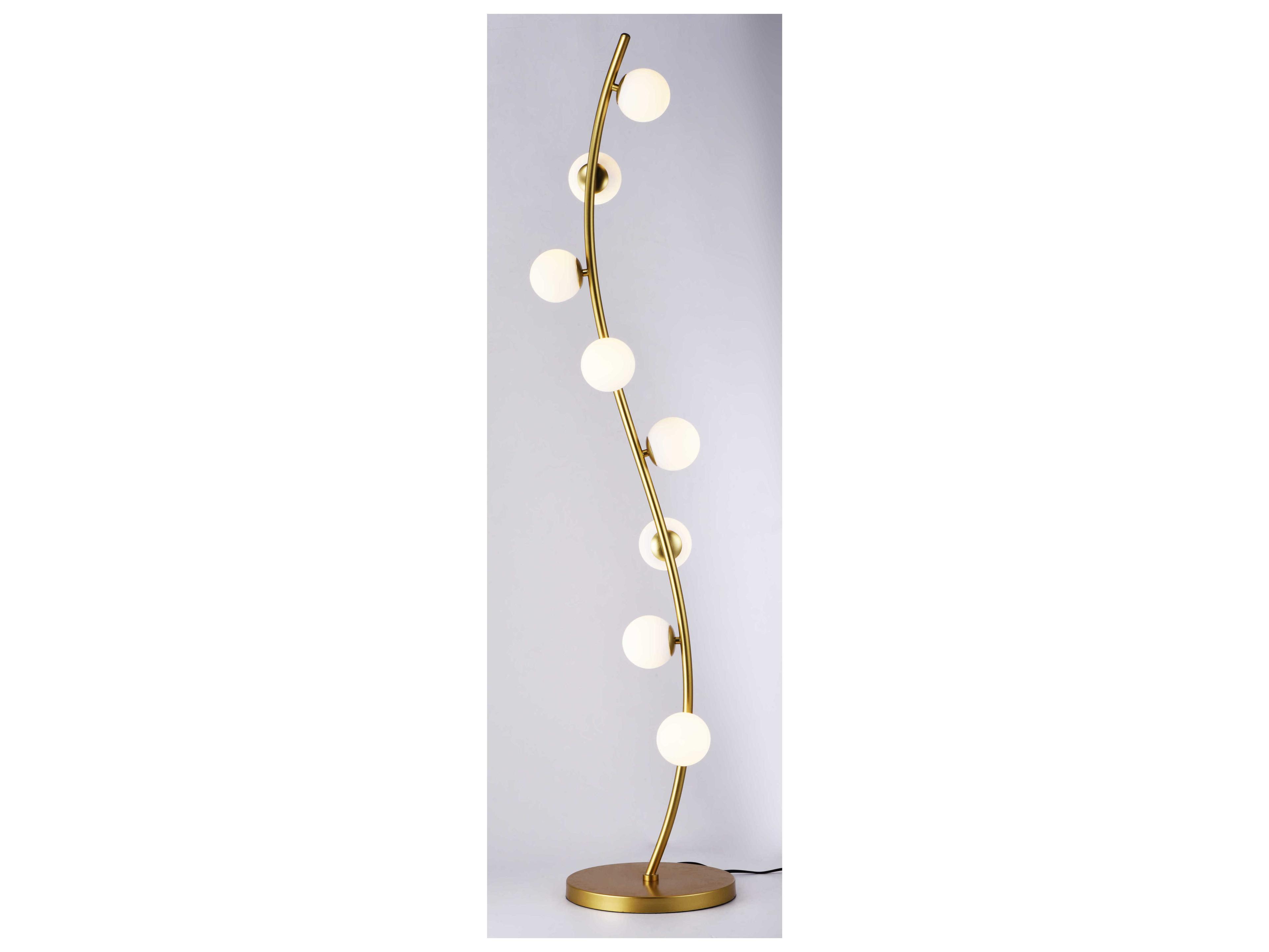 ET2 Rover LED Metallic Gold Glass Floor Lamp