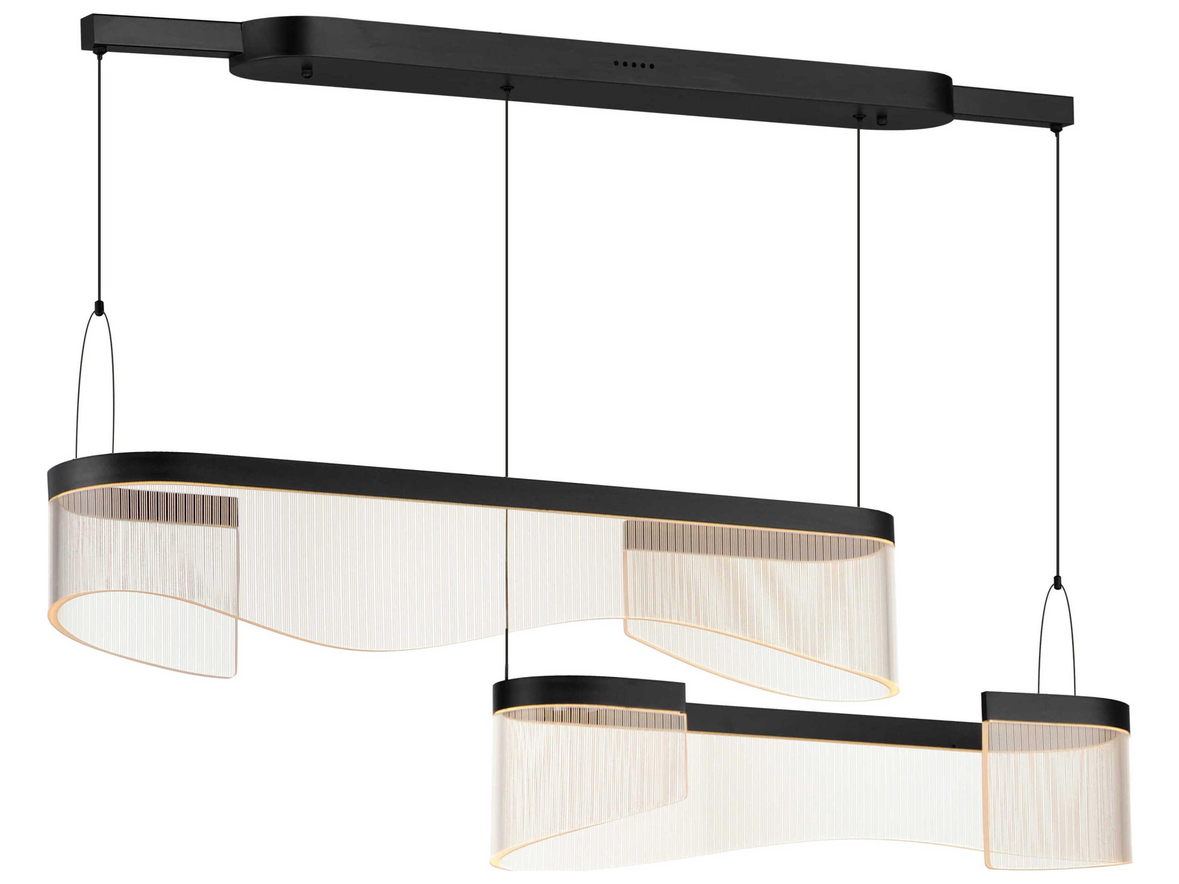 Sonata 2-Light Black LED Linear Island Pendant