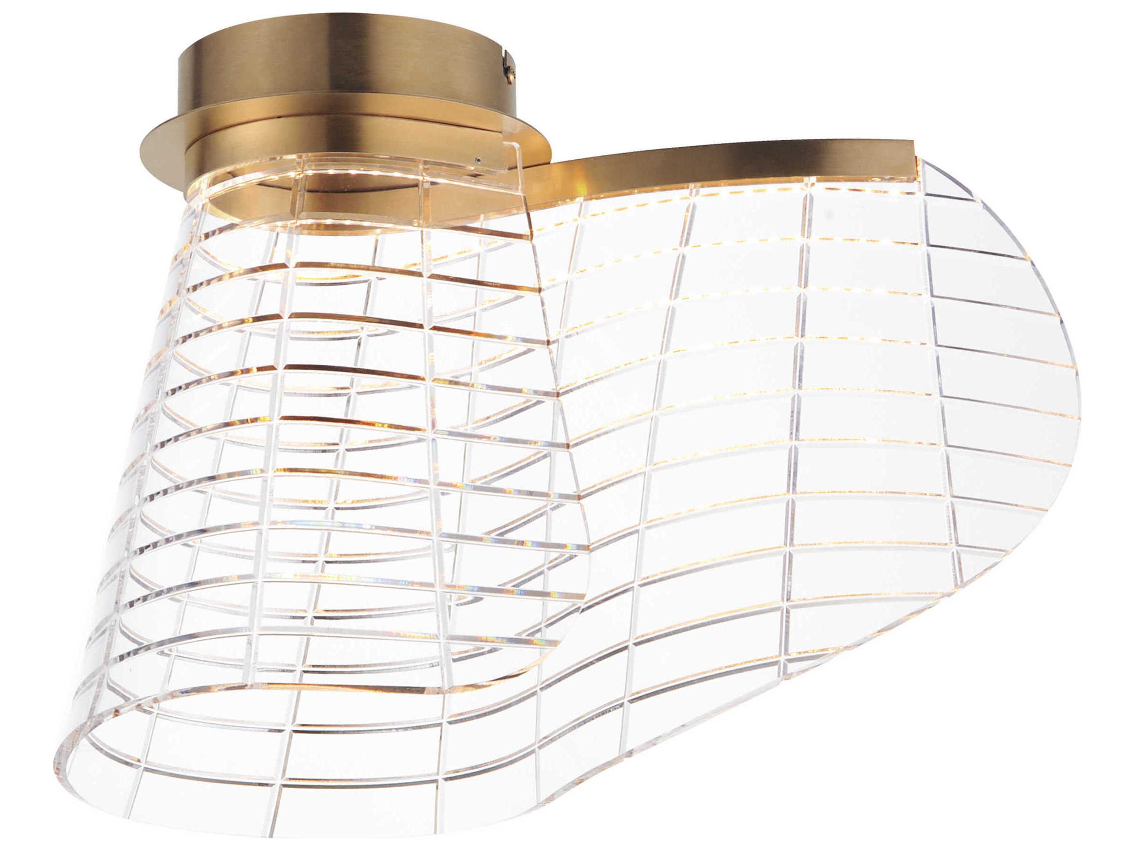 Tartan 1-Light Brushed Champagne Gold Flush Mount