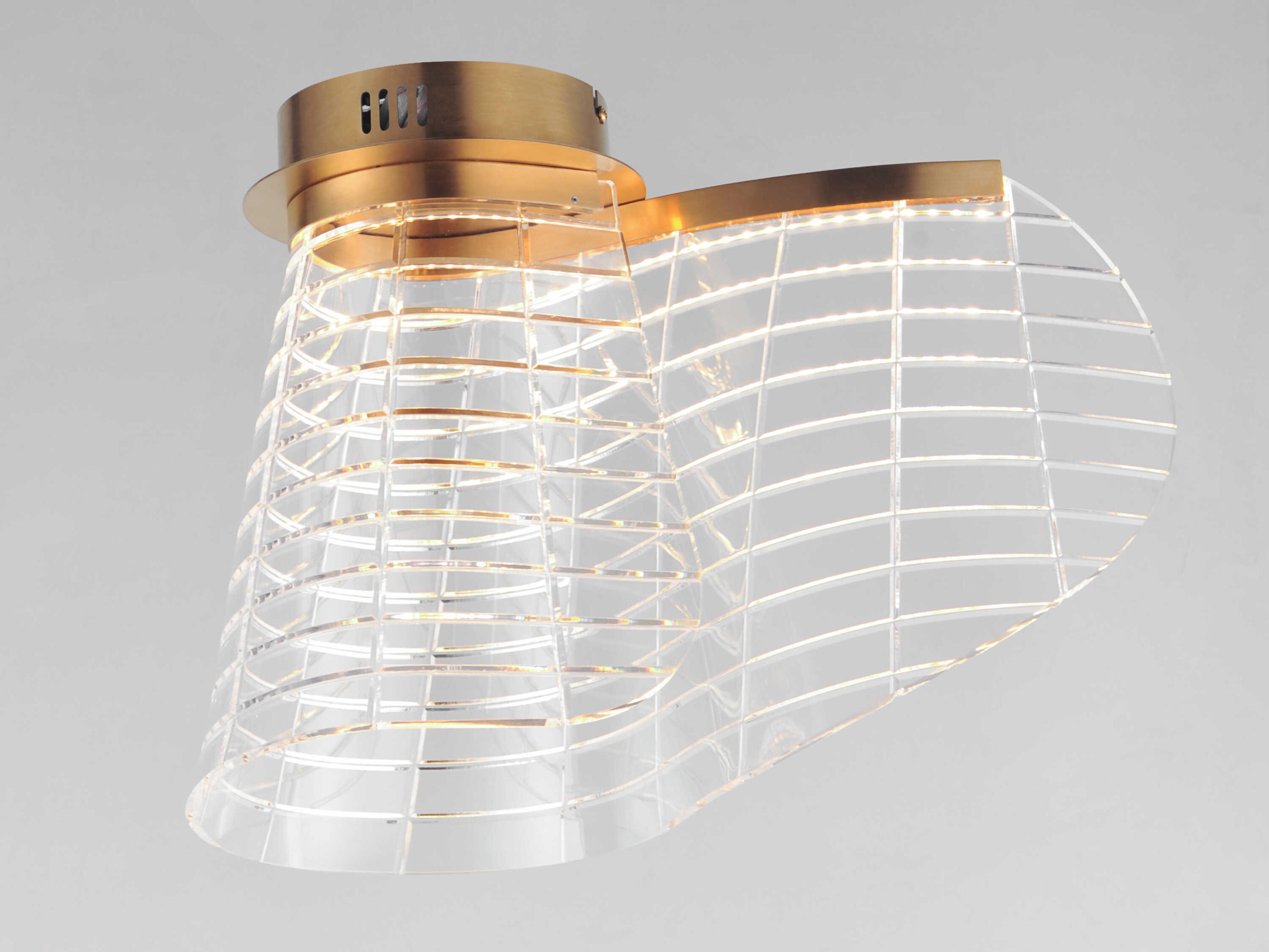 ET2 Tartan 1-Light Brushed Champagne Gold Flush Mount