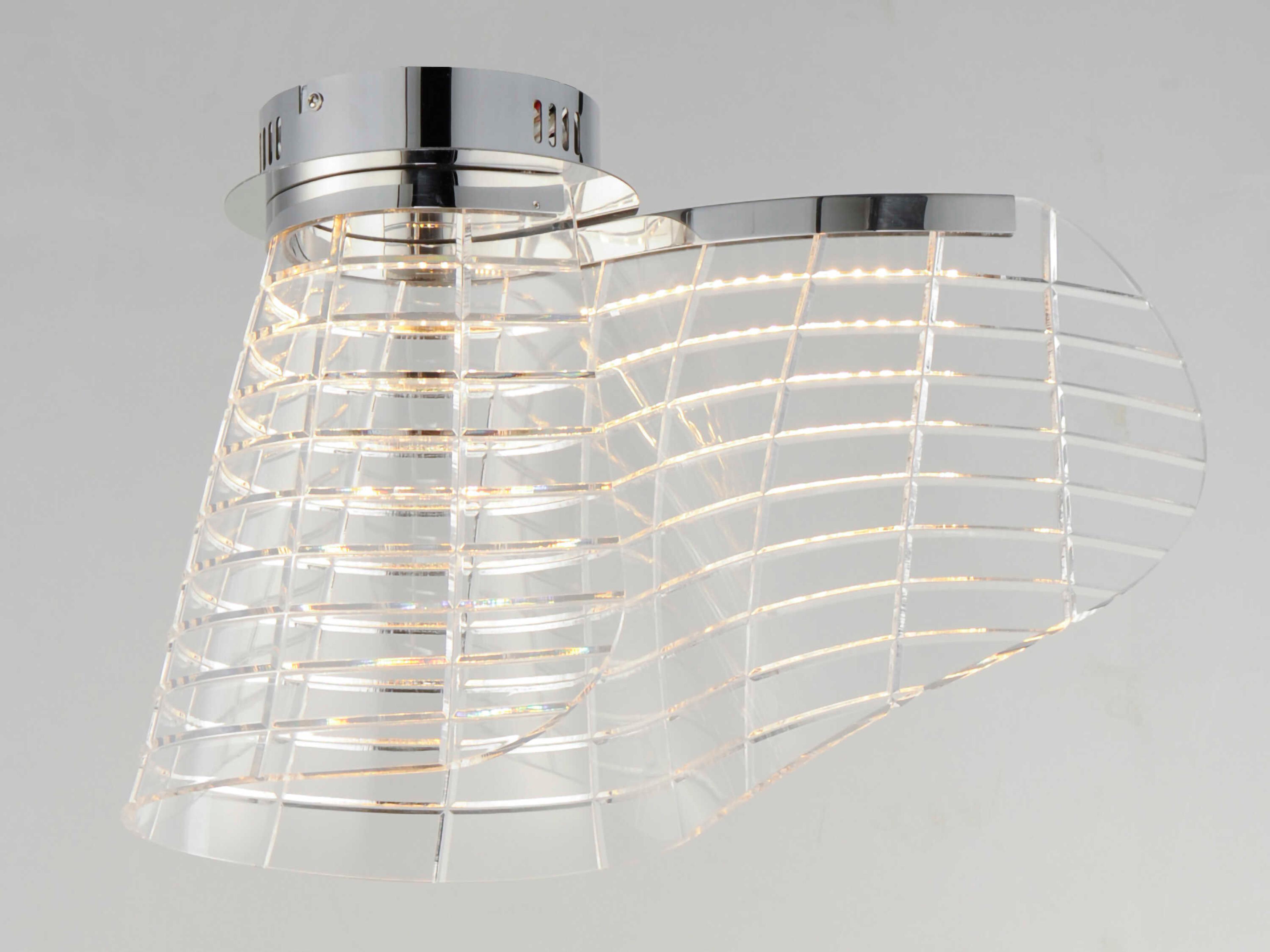 ET2 Tartan 1-Light Polished Chrome Flush Mount