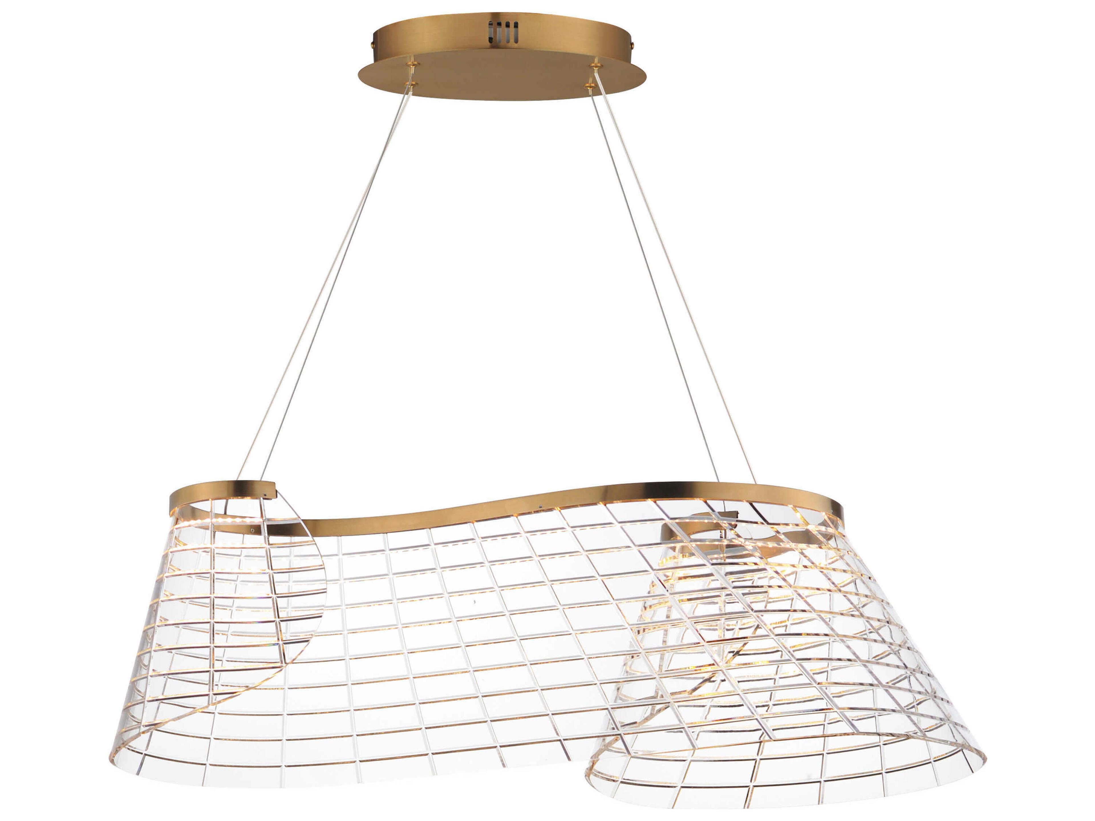 Tartan 1-Light Brushed Champagne Gold Island Pendant