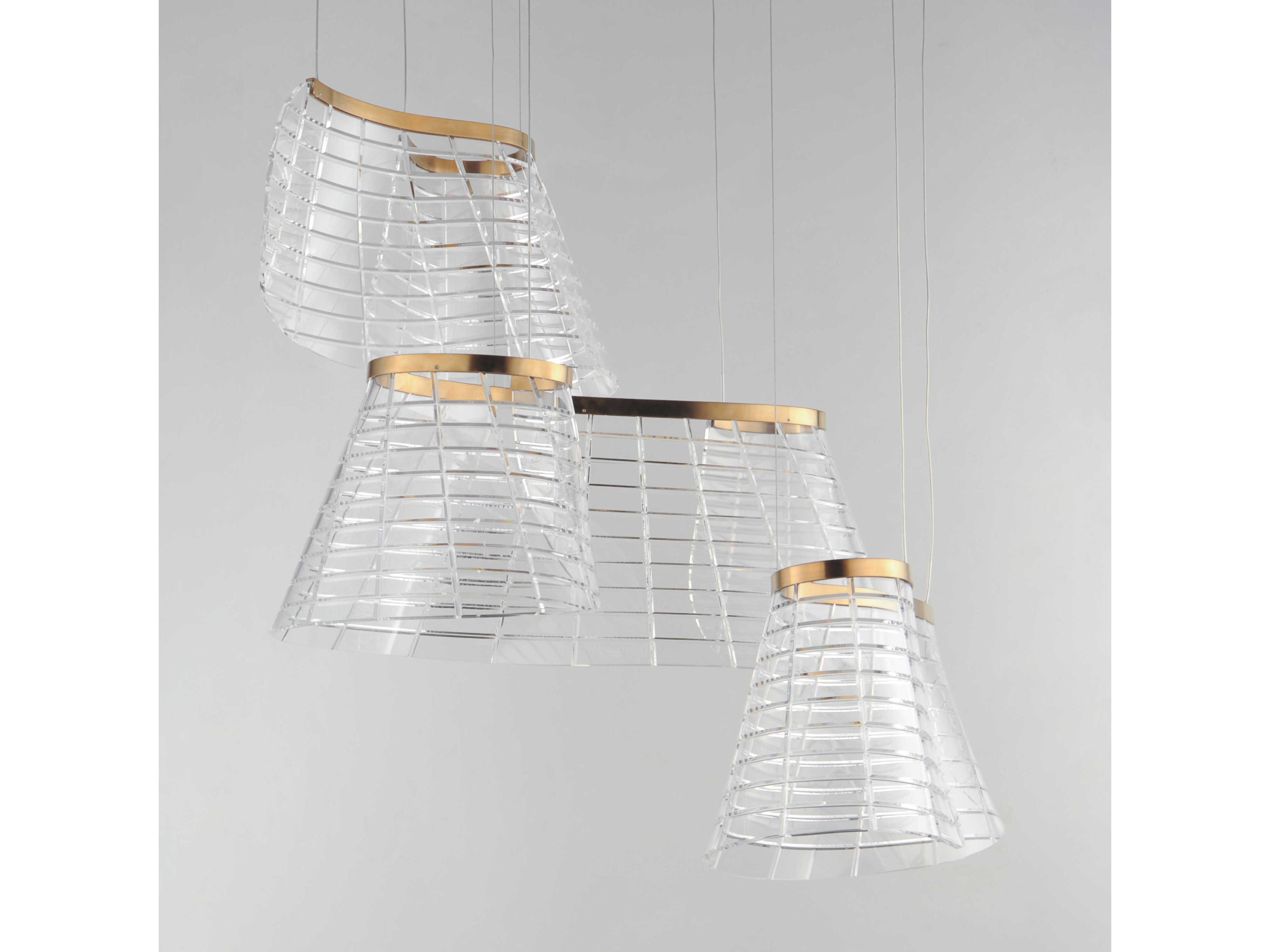 ET2 Tartan 3-Light Brushed Champagne Gold Pendant