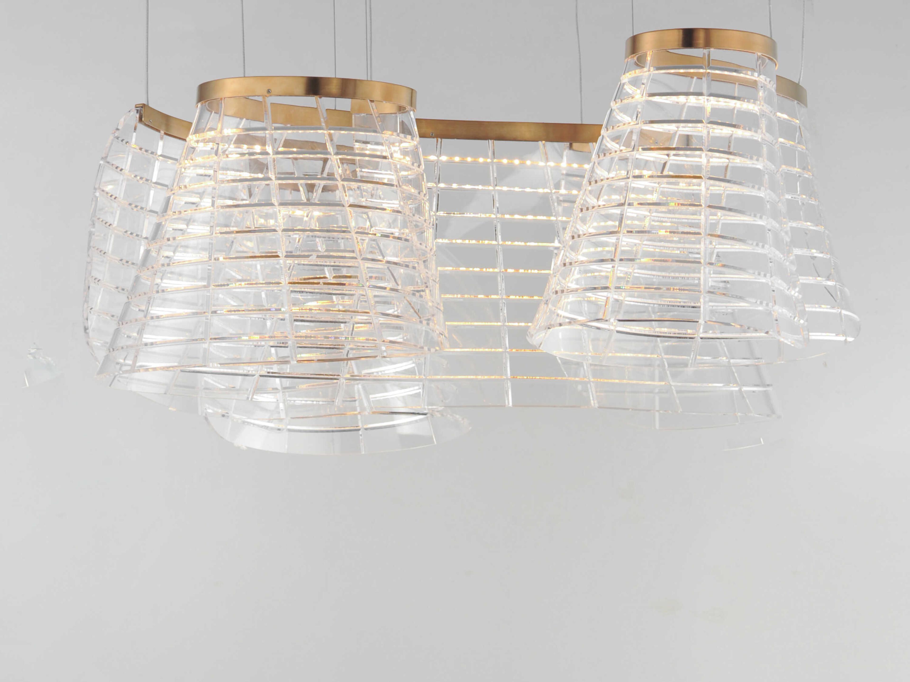 ET2 Tartan 3-Light Brushed Champagne Gold Pendant