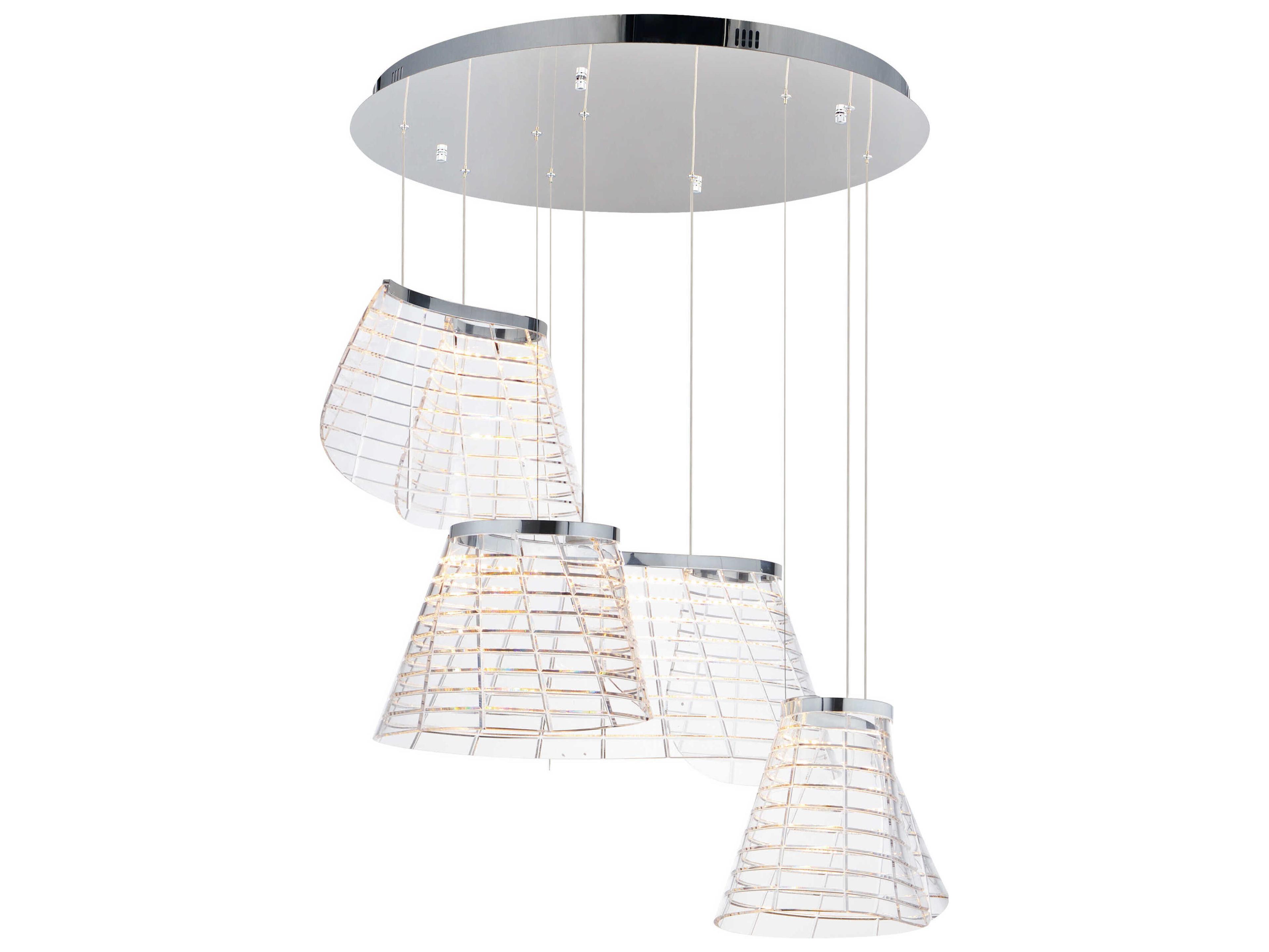 Tartan 3-Light Polished Chrome Pendant