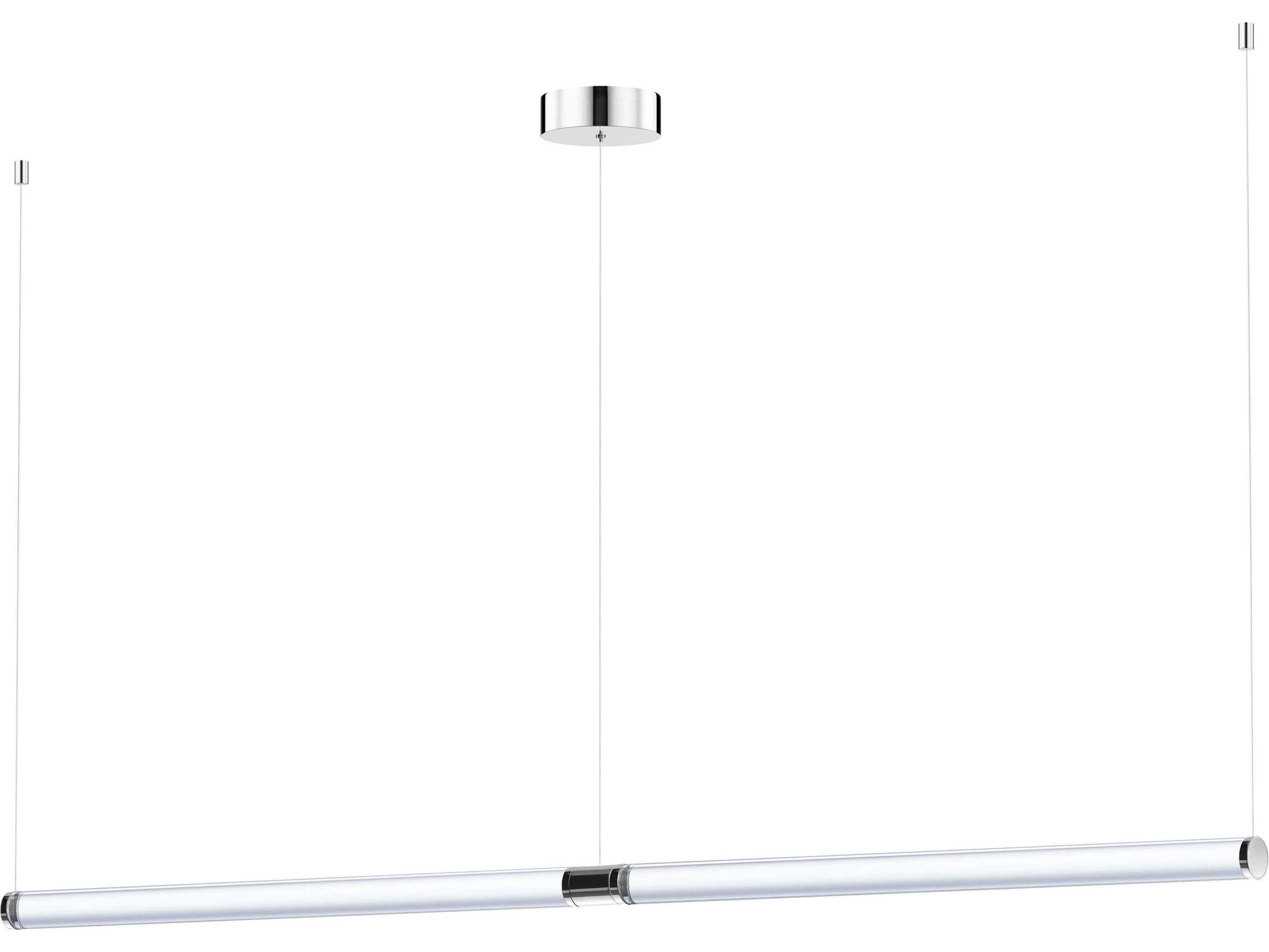 Vanish 2-Light Brushed Aluminum Silver Linear Island Pendant