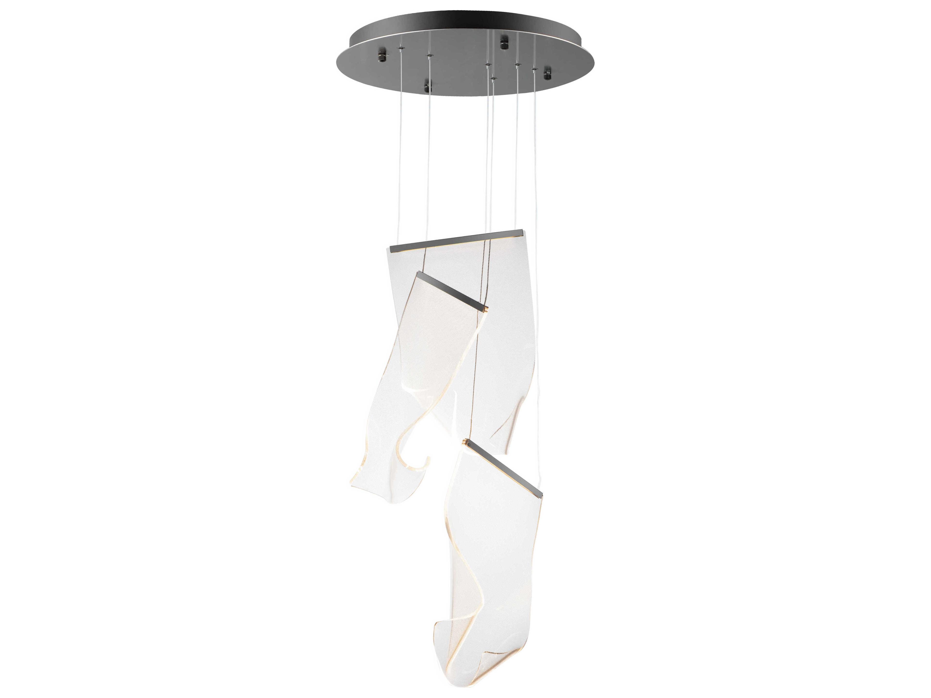 Rinkle 3-Light Brushed Gunmetal LED Pendant