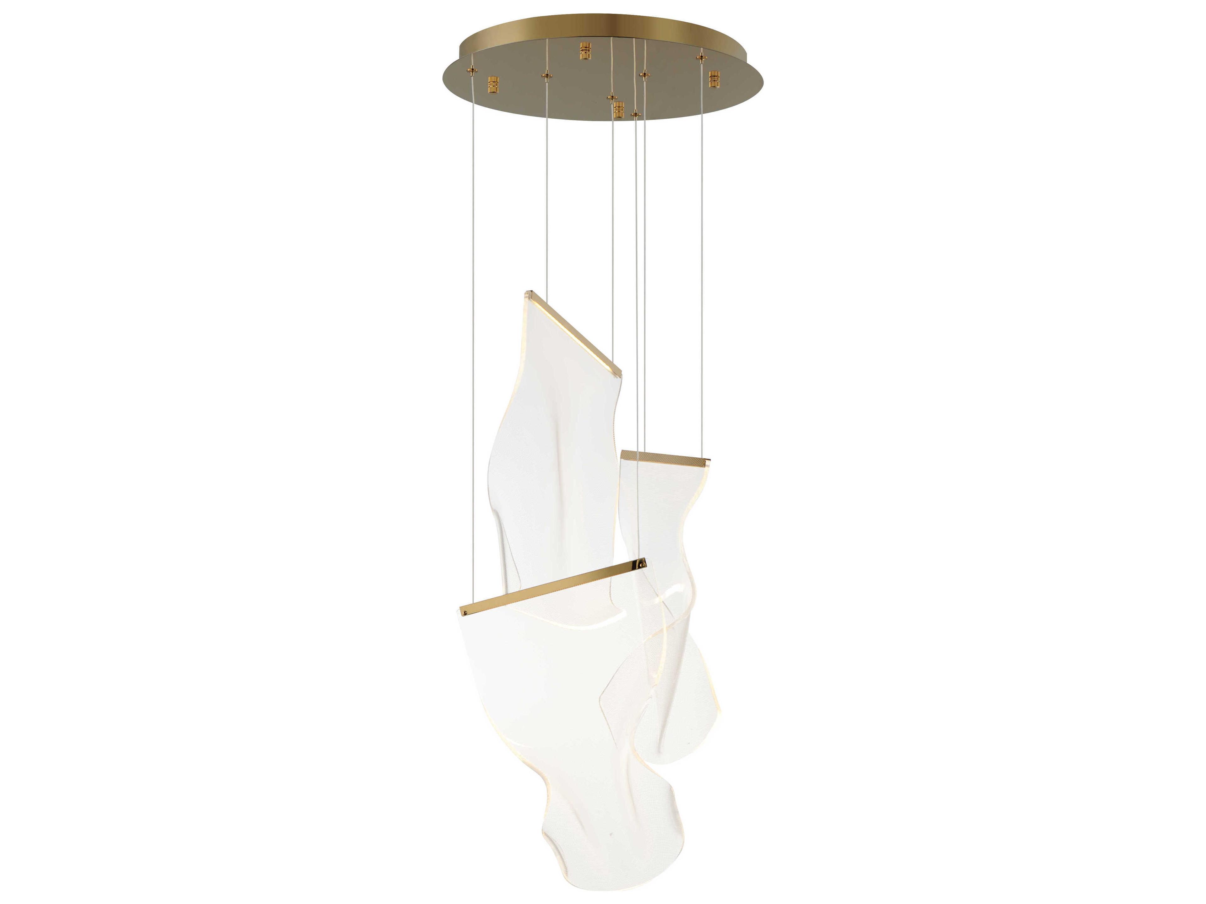 Rinkle 3-Light French Gold LED Pendant